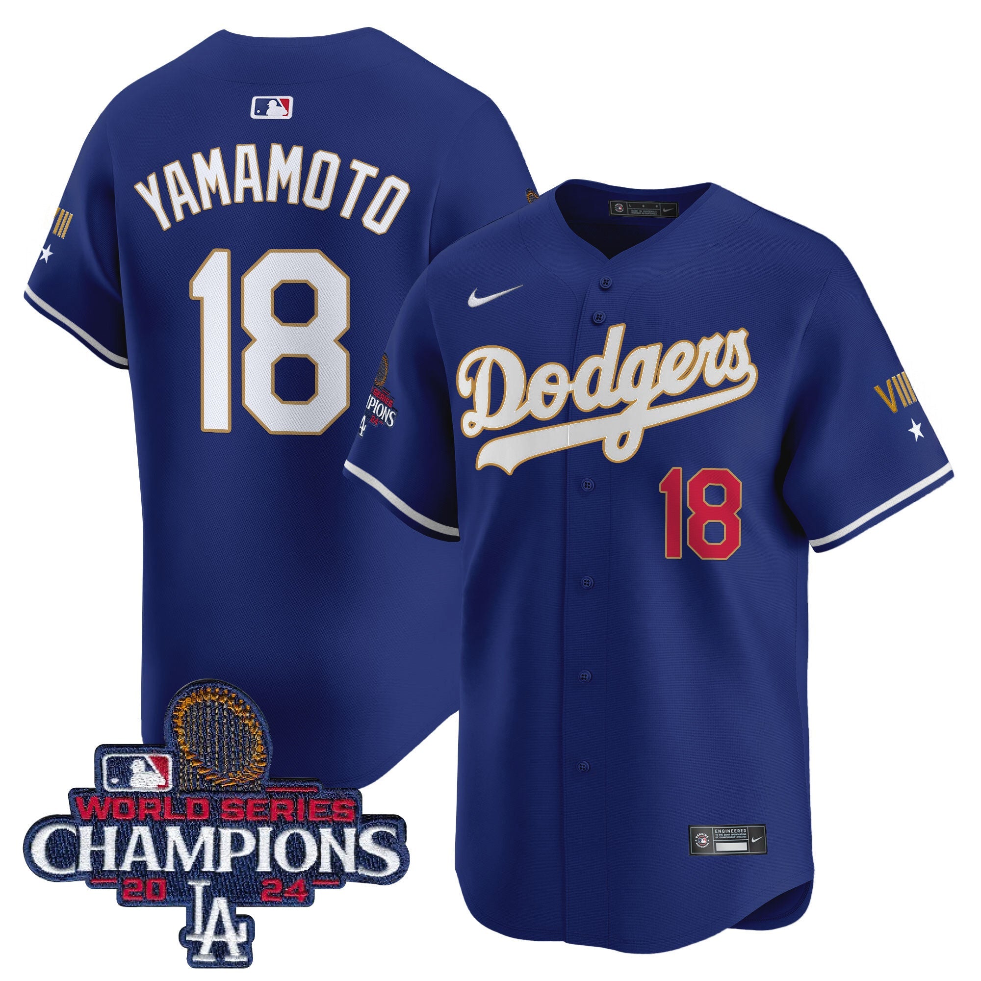 Men’s 2024 World Series Champions Gold Trim Vapor Premier Limited Jersey