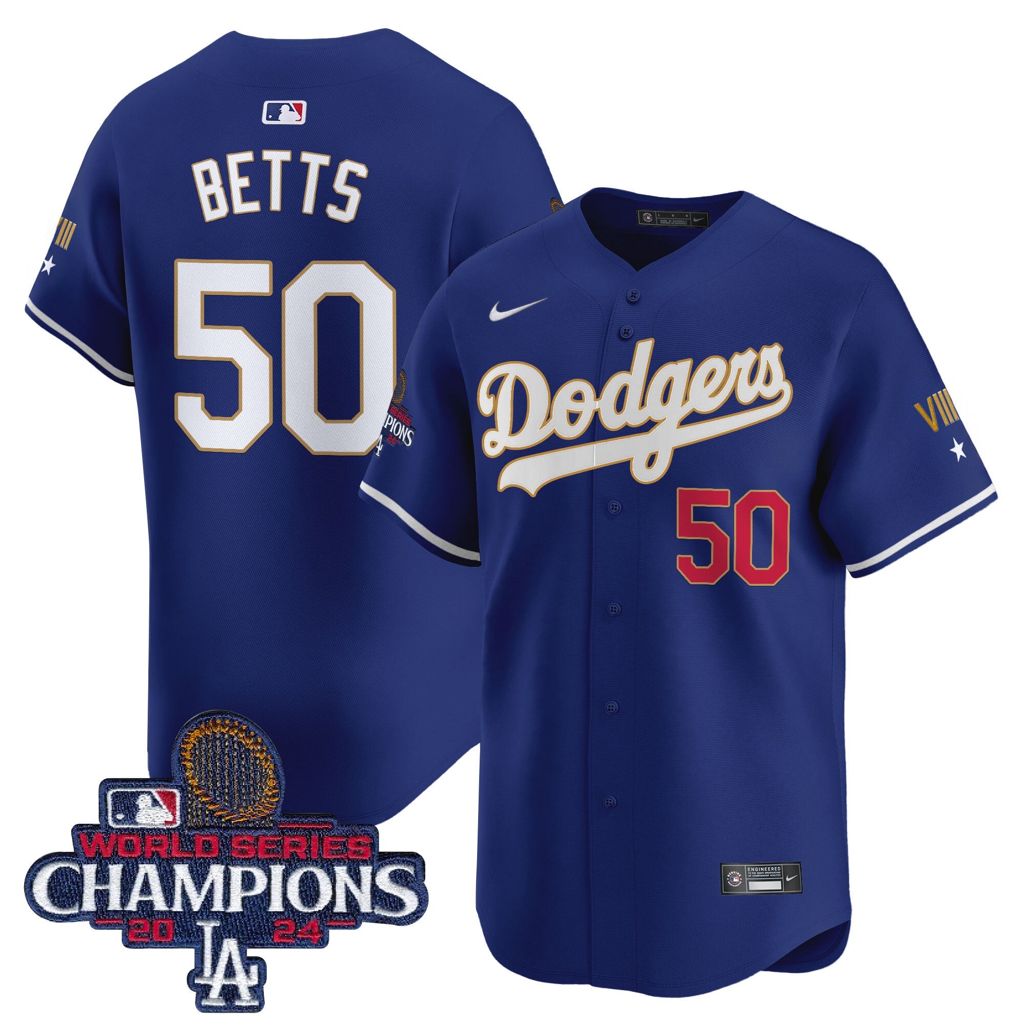 Men’s 2024 World Series Champions Gold Trim Vapor Premier Limited Jersey
