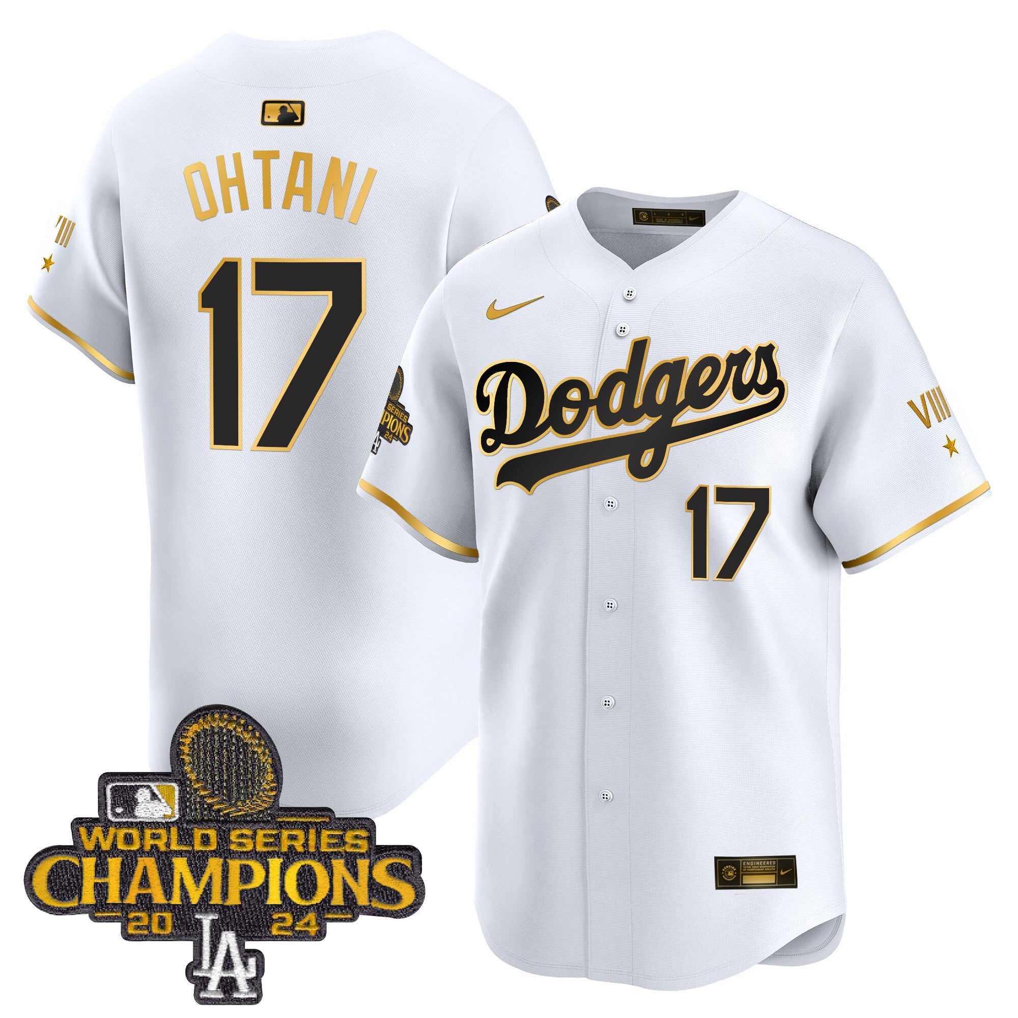 Men’s 2024 World Series Champions Gold Trim Vapor Premier Limited Jersey
