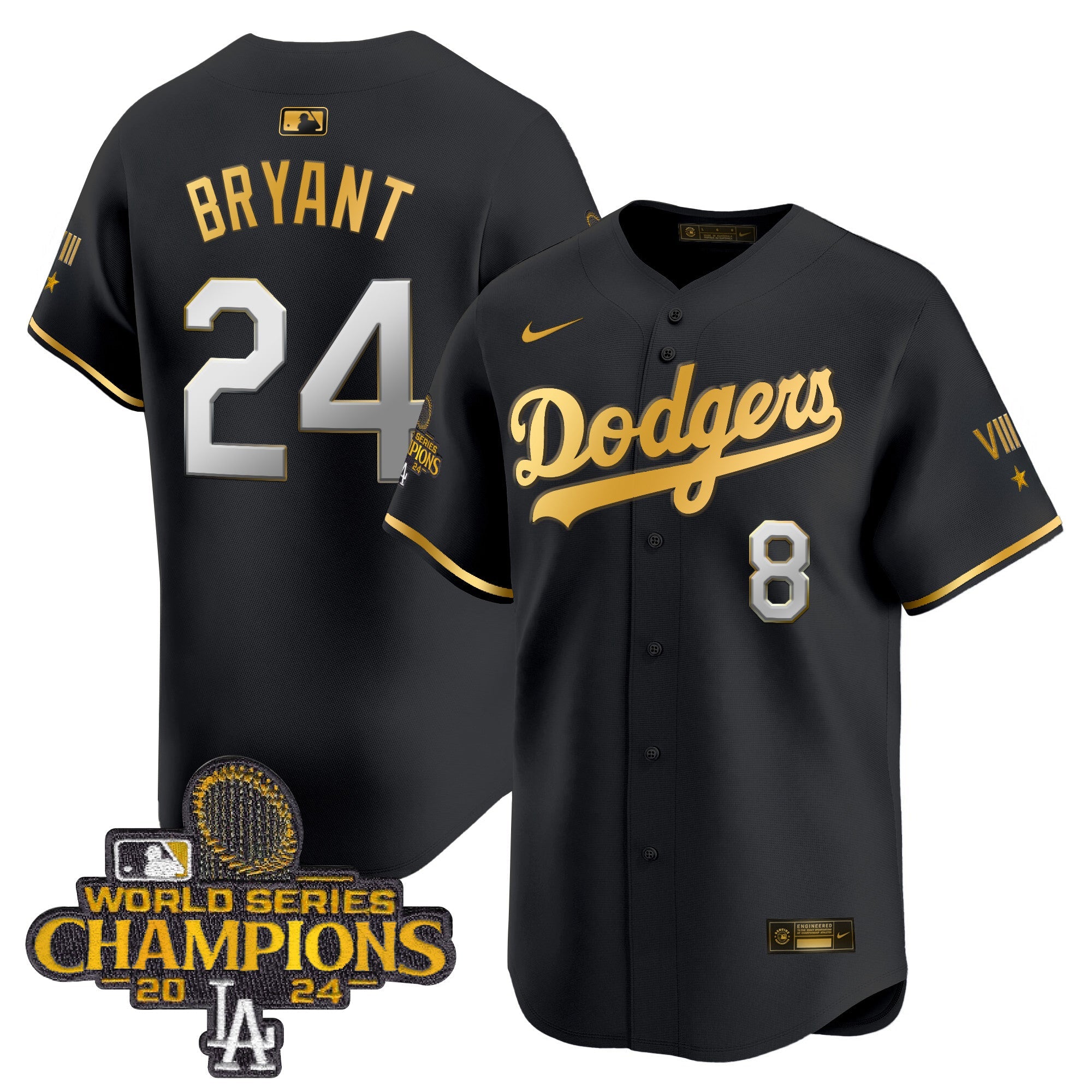 Men’s 2024 World Series Champions Gold Trim Vapor Premier Limited Jersey