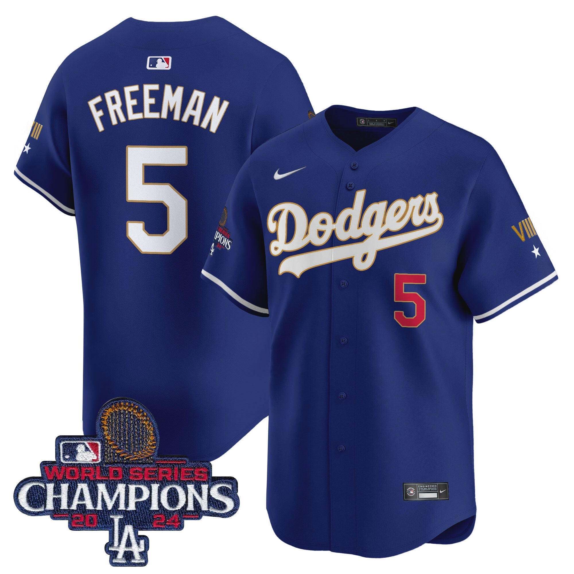 Men’s 2024 World Series Champions Gold Trim Vapor Premier Limited Jersey
