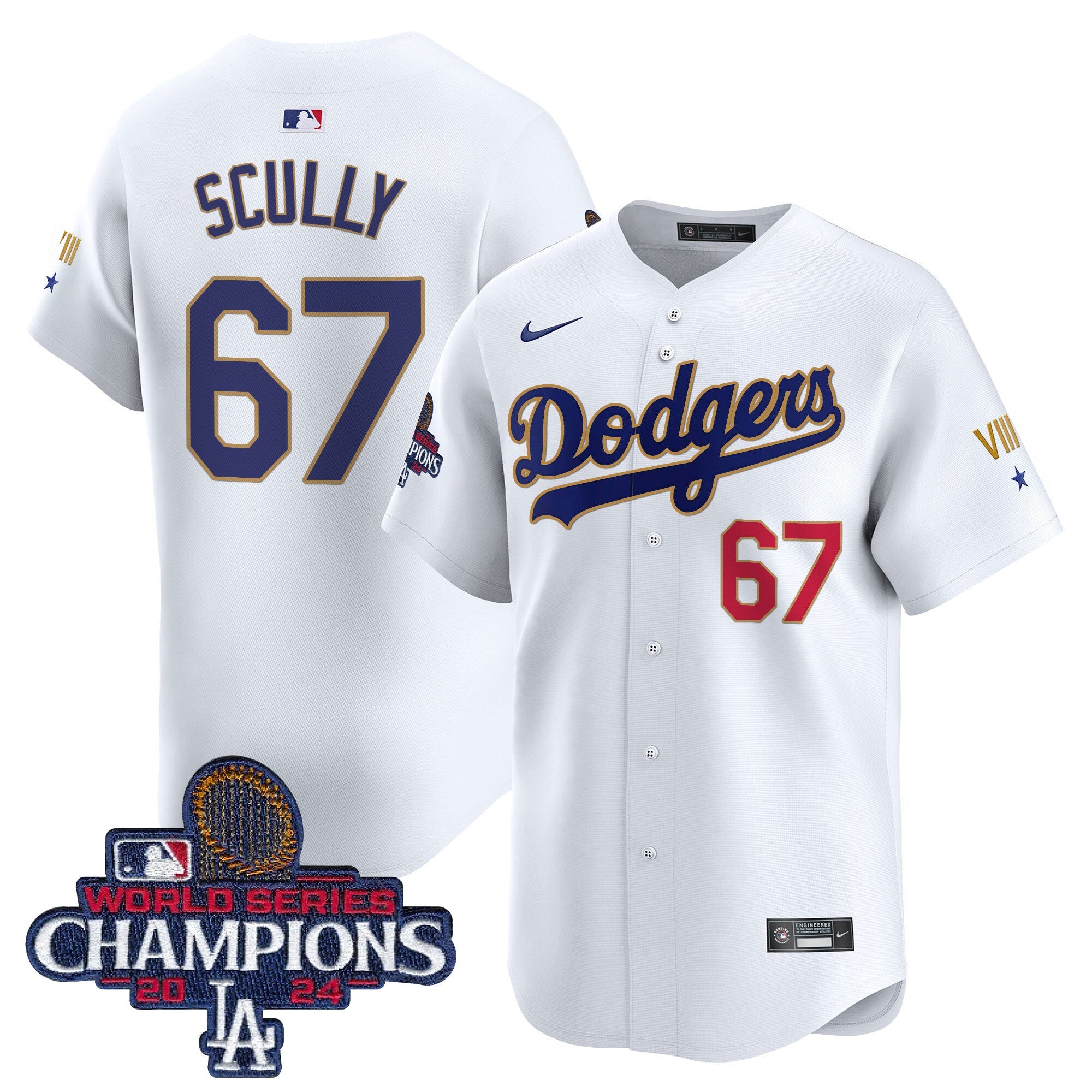 Men’s 2024 World Series Champions Gold Trim Vapor Premier Limited Jersey