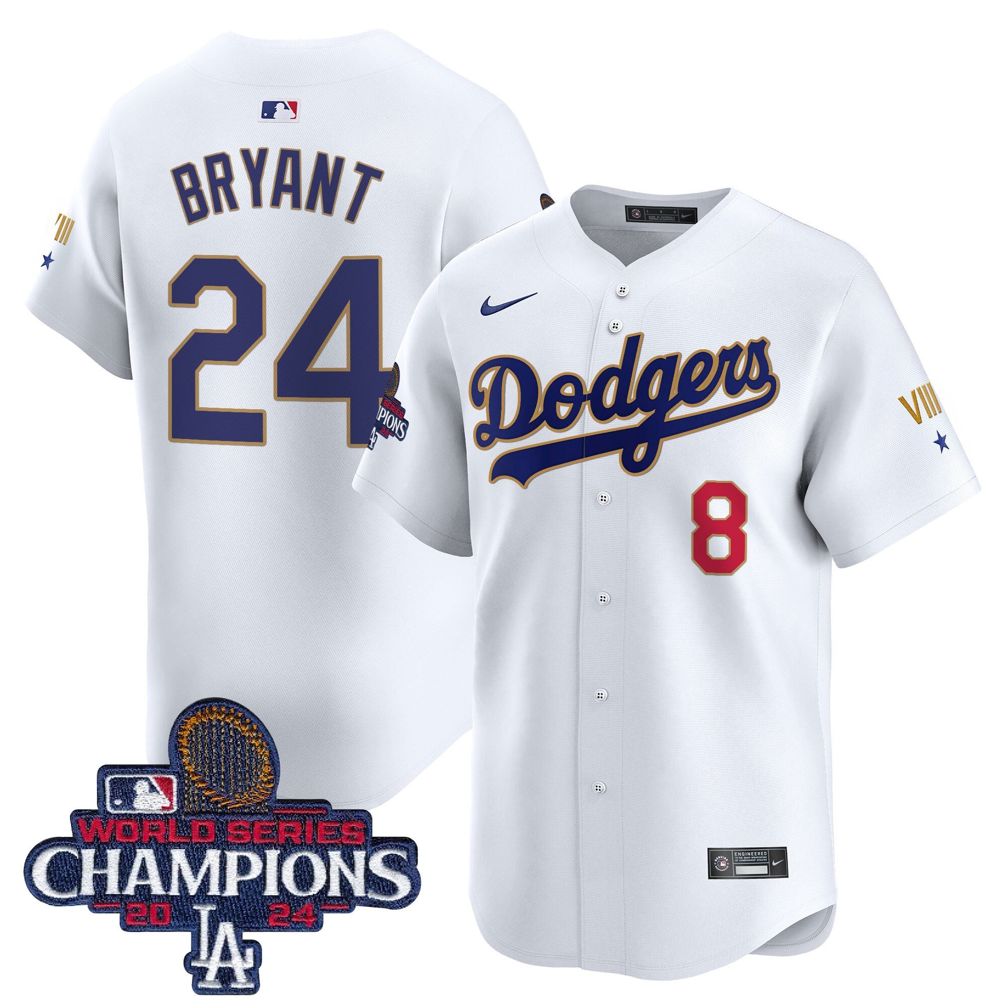 Men’s 2024 World Series Champions Gold Trim Vapor Premier Limited Jersey