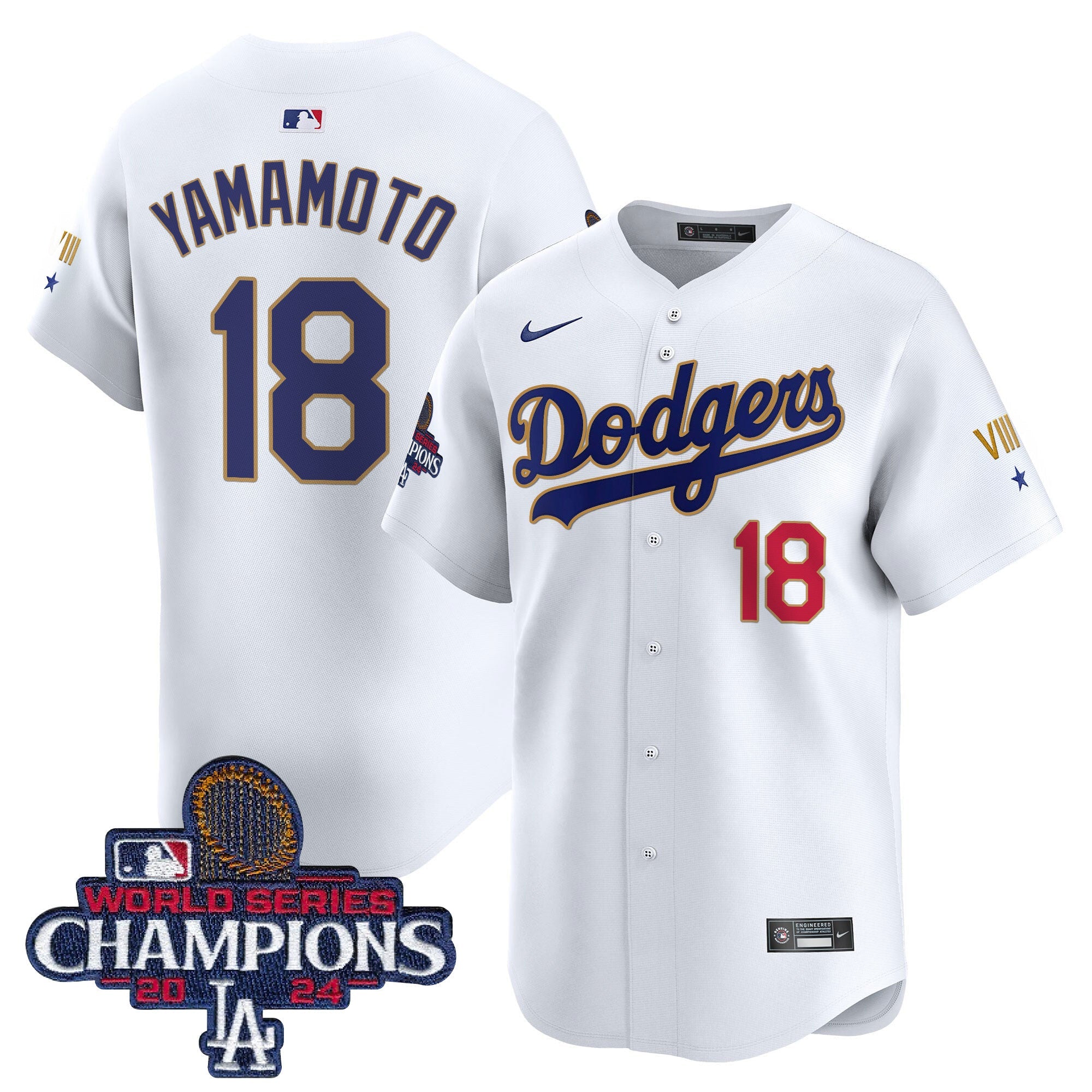 Men’s 2024 World Series Champions Gold Trim Vapor Premier Limited Jersey