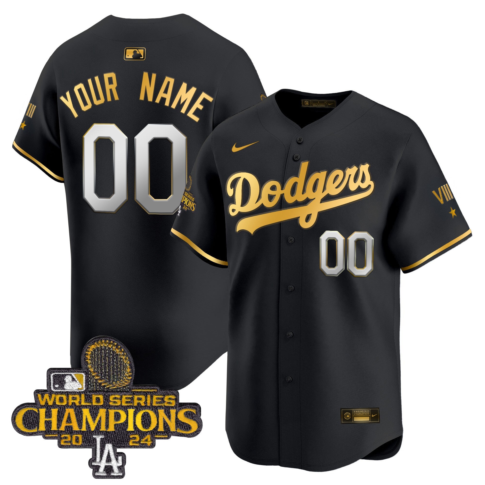 2024 World Series Champions Gold Trim Vapor Premier Limited Custom Jersey