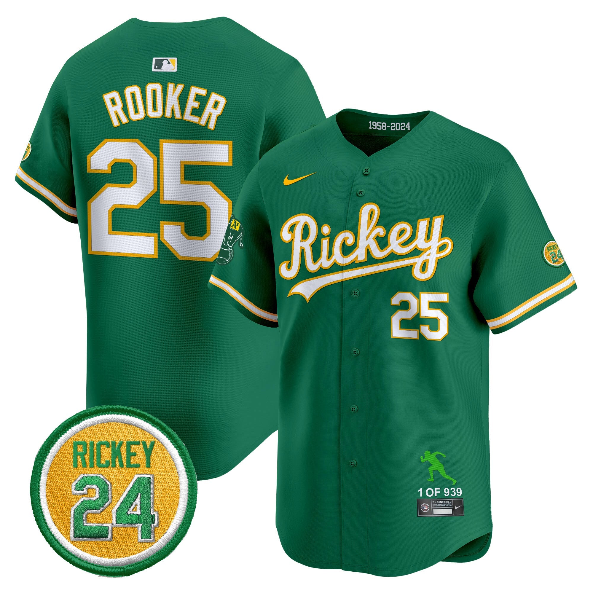 Men’s Oakland Rickey Tribute style Vapor Premier Limited Jersey