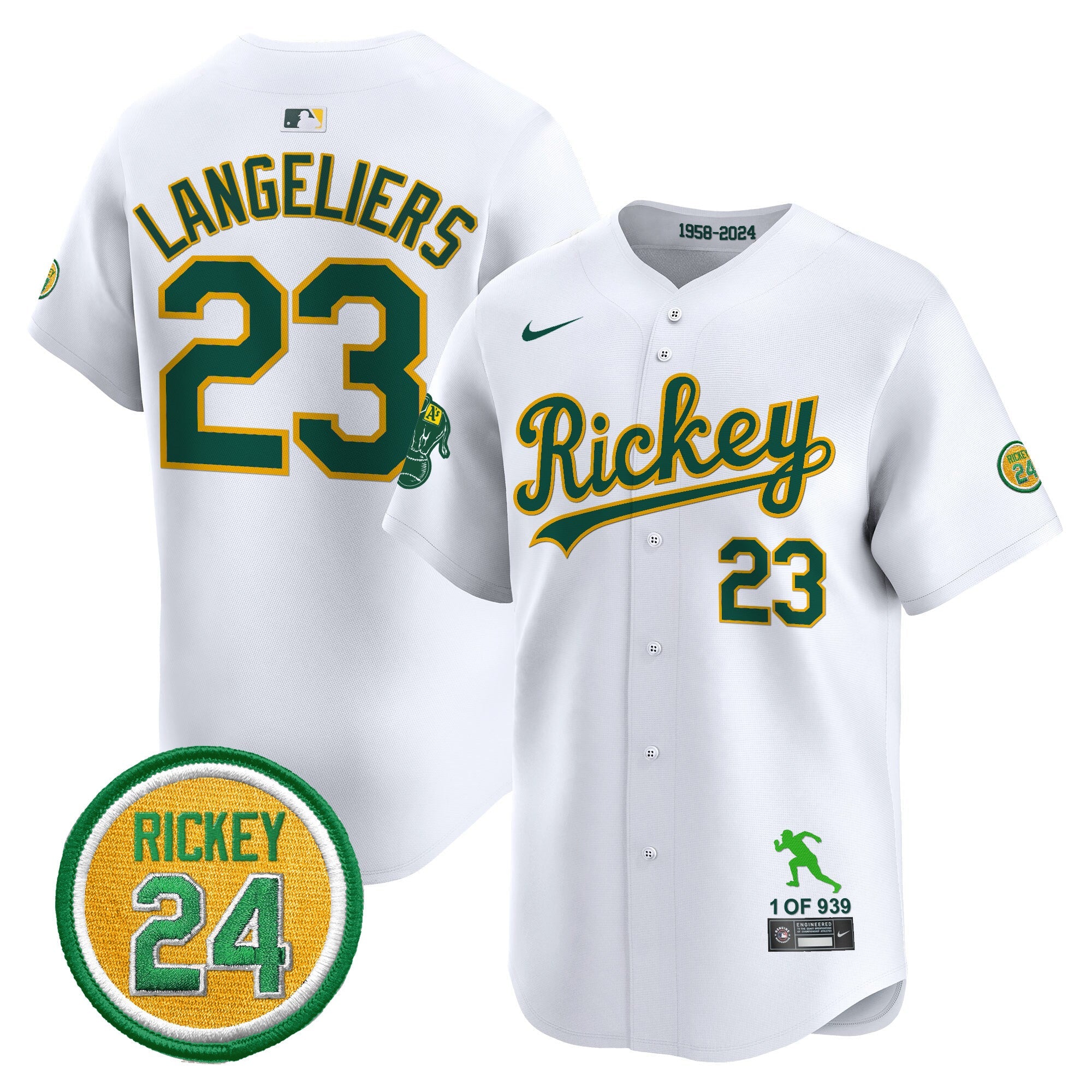 Men’s Oakland Rickey Tribute style Vapor Premier Limited Jersey