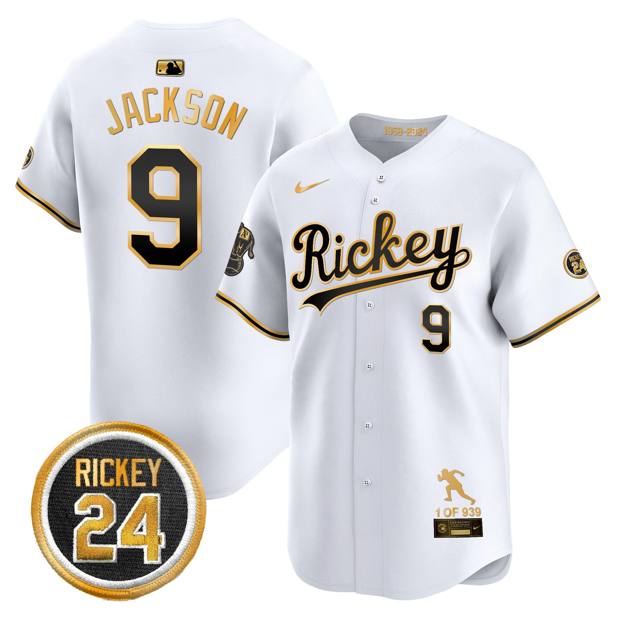 Men’s Oakland Rickey Tribute style Vapor Premier Limited Jersey
