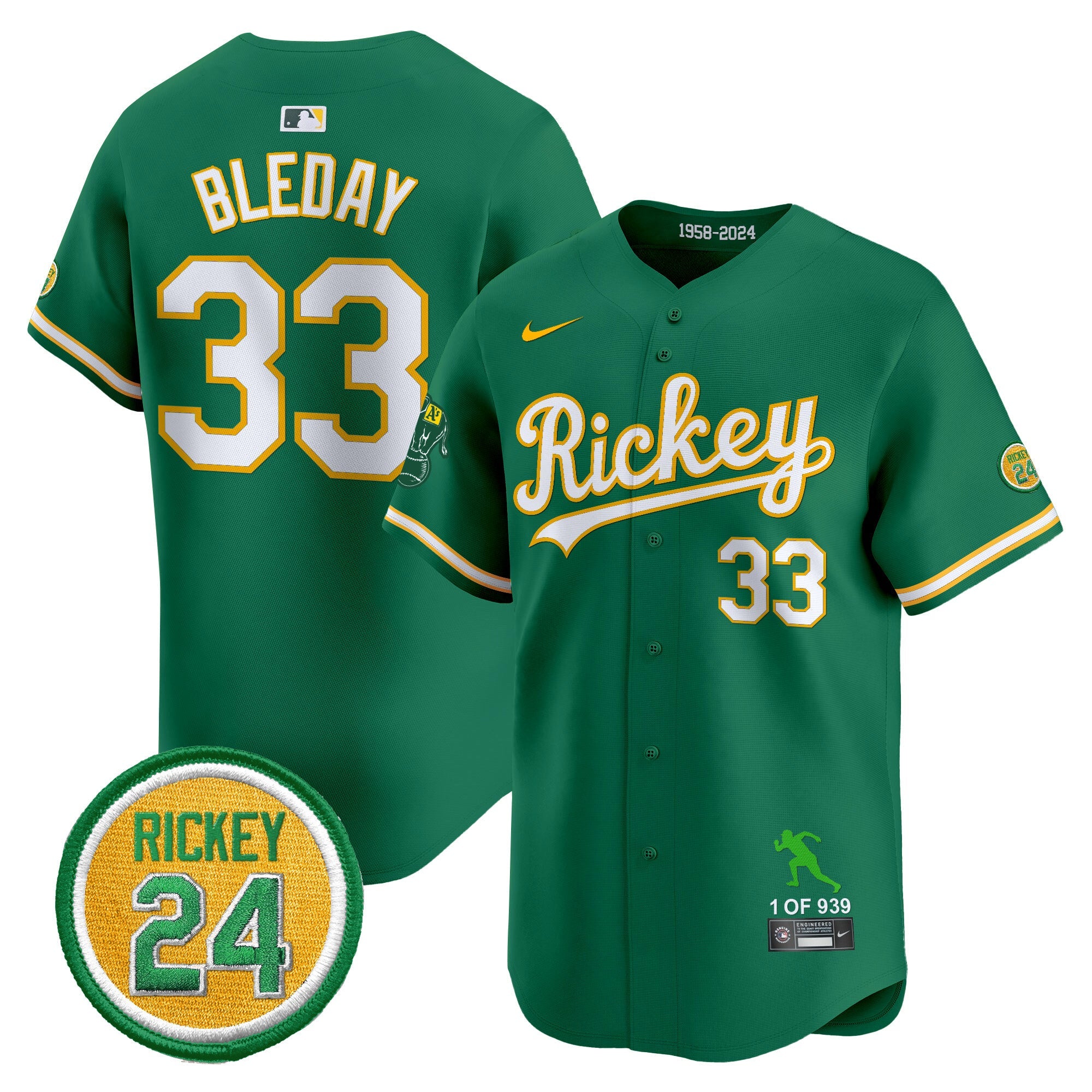 Men’s Oakland Rickey Tribute style Vapor Premier Limited Jersey