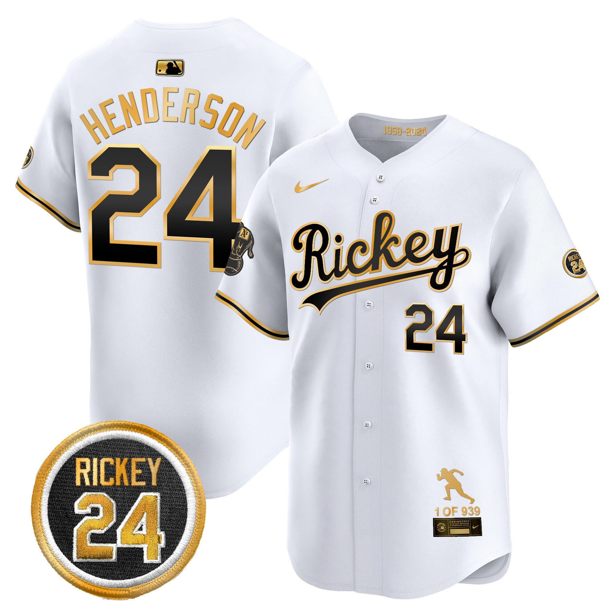Men’s Oakland Rickey Tribute style Vapor Premier Limited Jersey