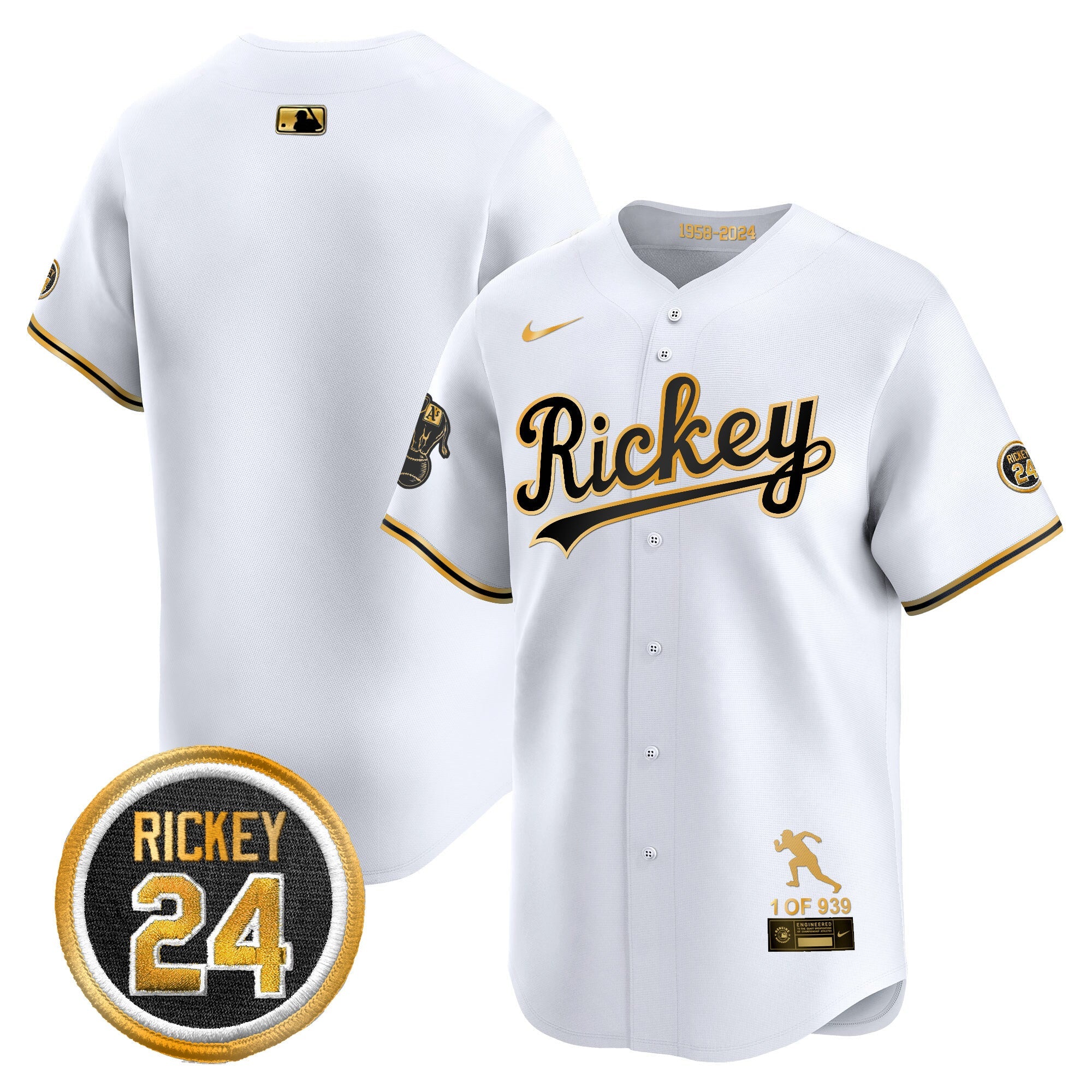 Men’s Oakland Rickey Tribute style Vapor Premier Limited Jersey