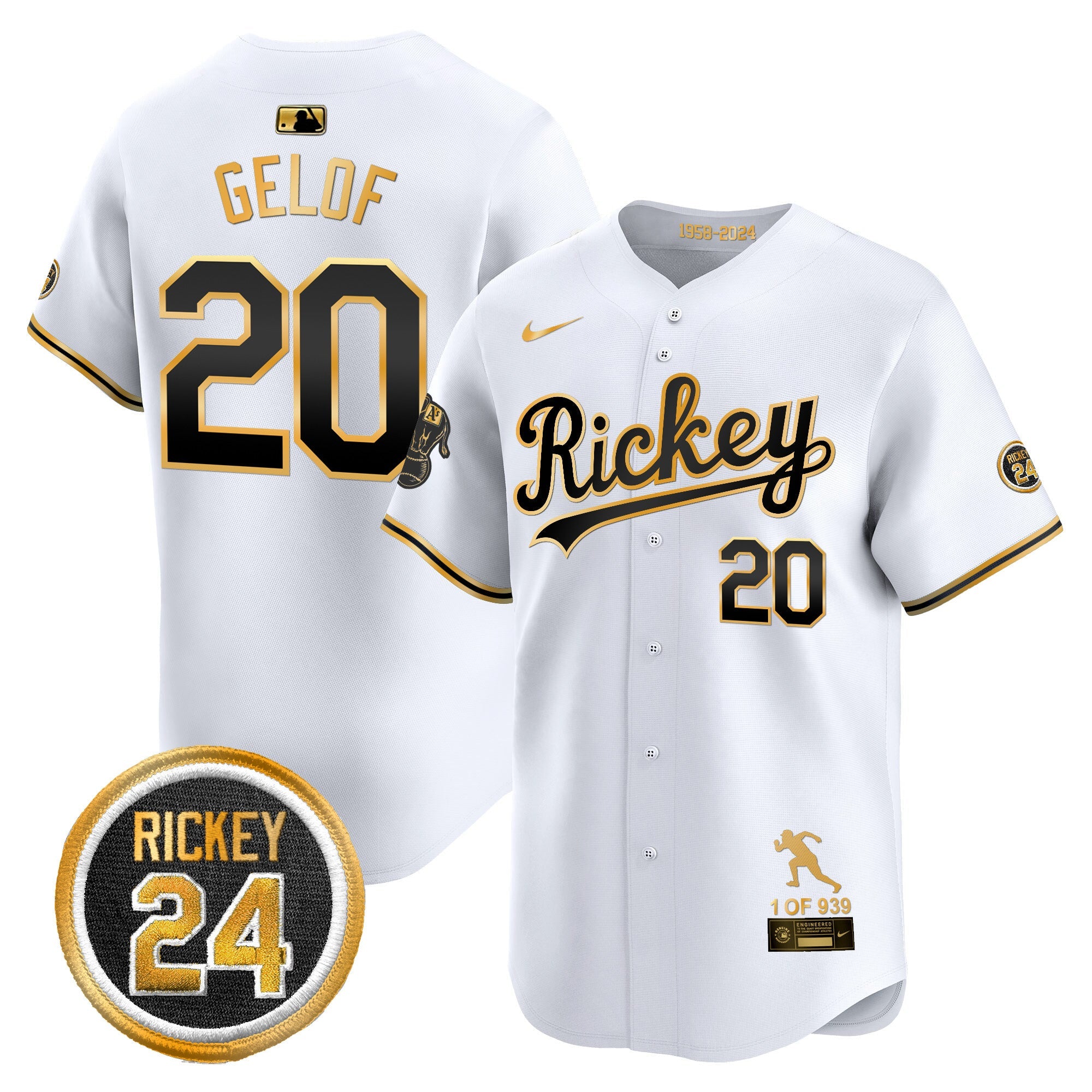 Men’s Oakland Rickey Tribute style Vapor Premier Limited Jersey
