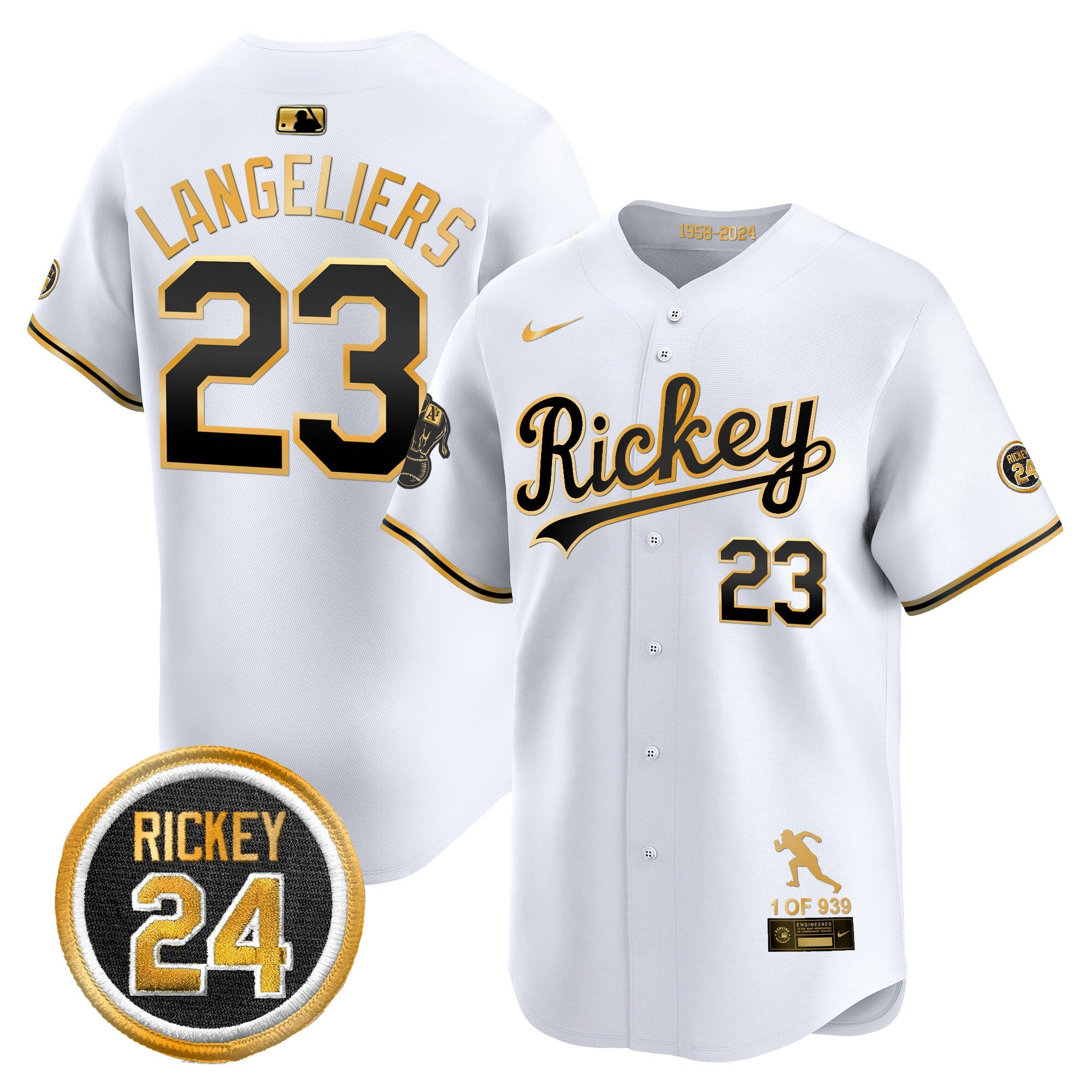 Men’s Oakland Rickey Tribute style Vapor Premier Limited Jersey