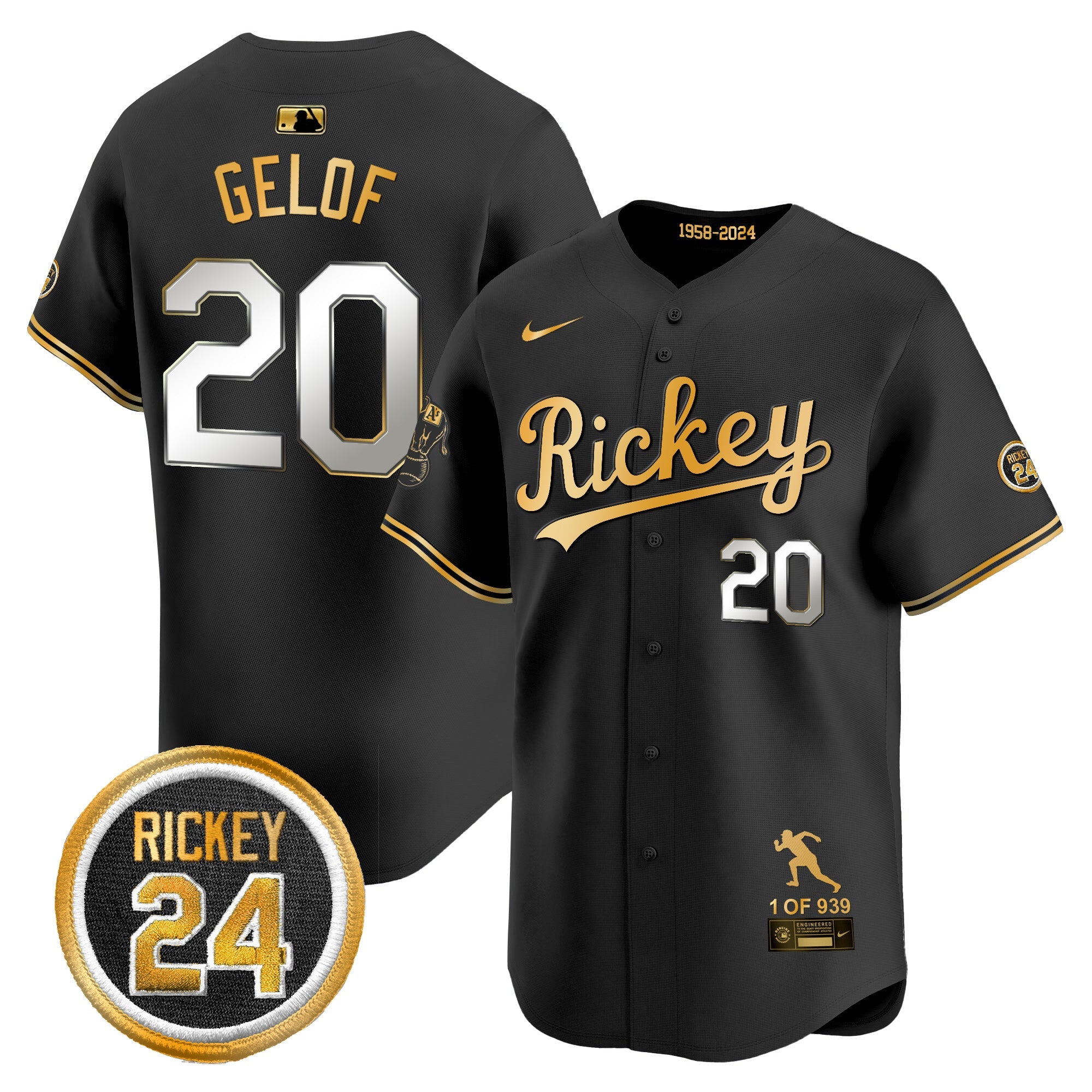 Men’s Oakland Rickey Tribute style Vapor Premier Limited Jersey