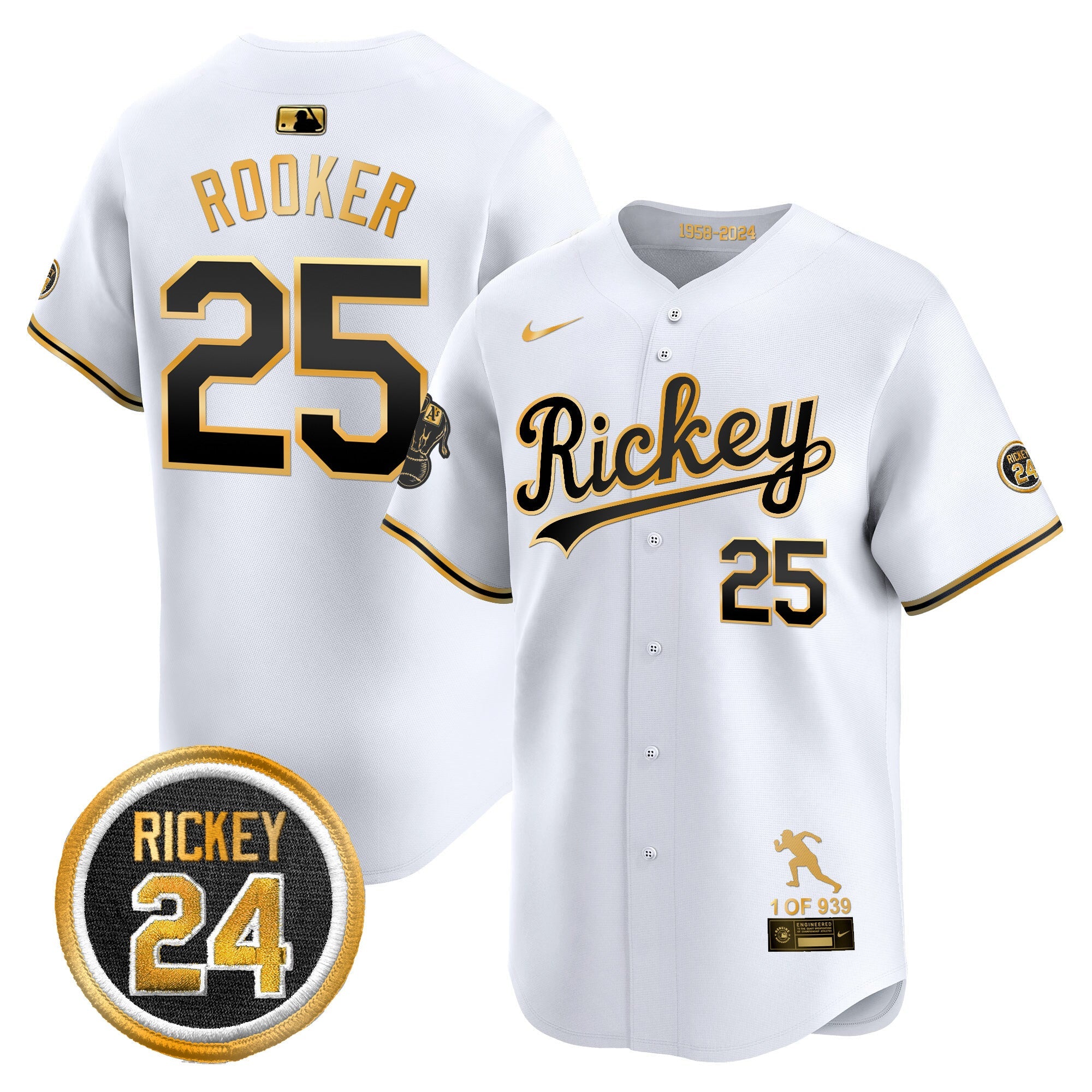 Men’s Oakland Rickey Tribute style Vapor Premier Limited Jersey
