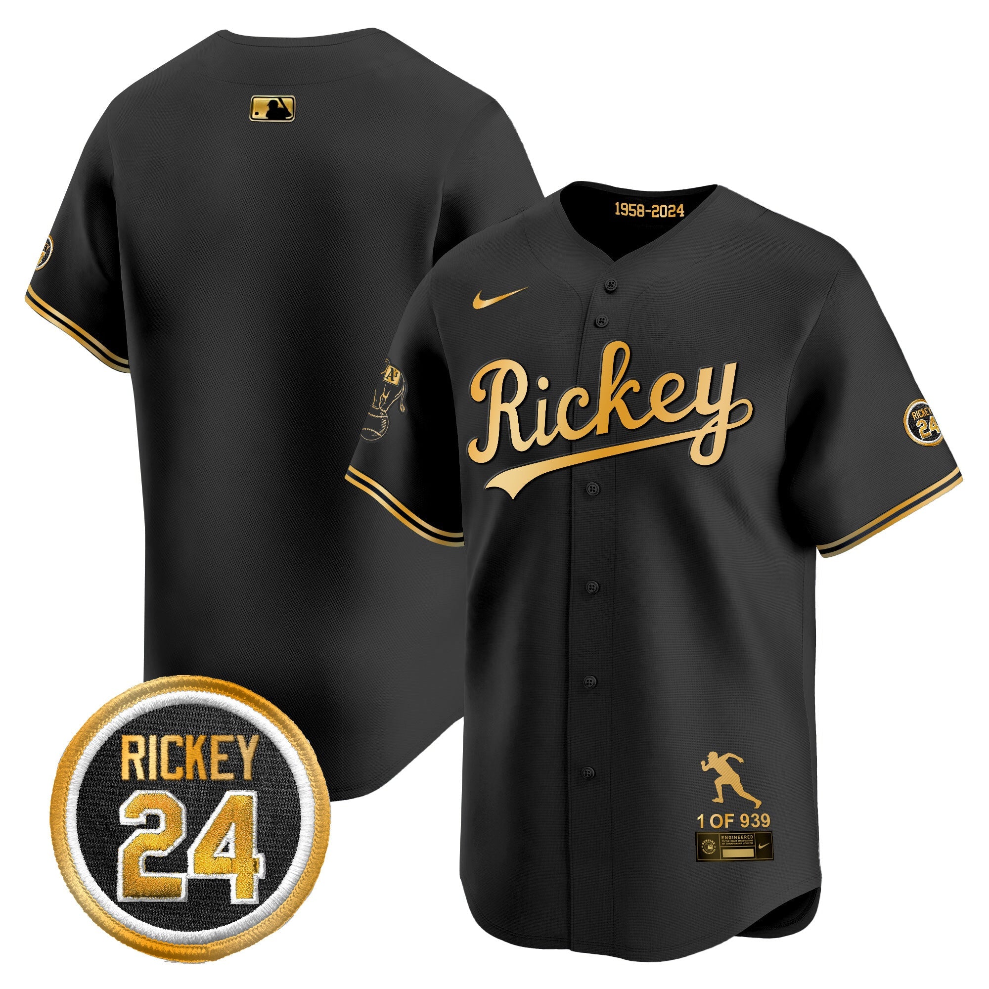Men’s Oakland Rickey Tribute style Vapor Premier Limited Jersey