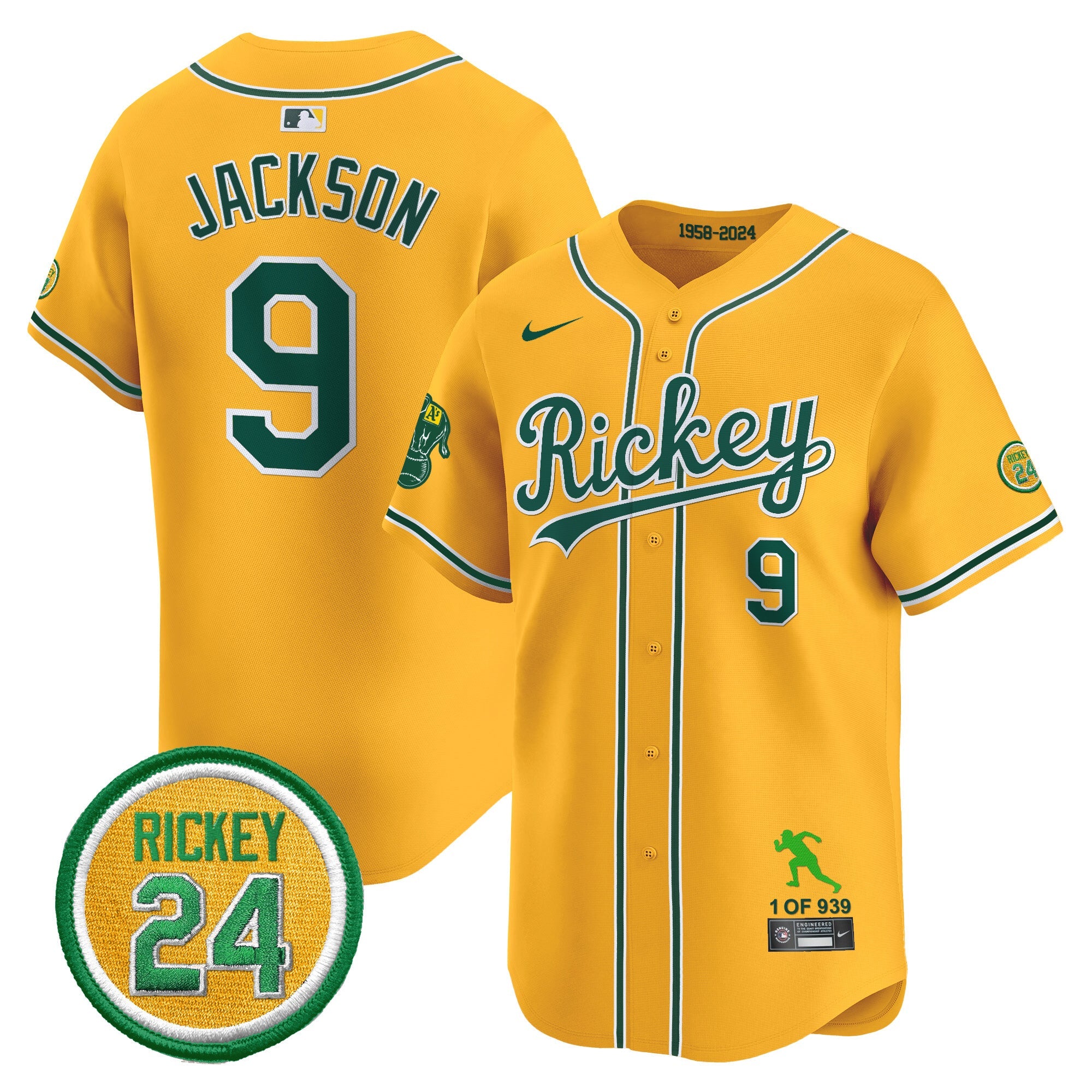 Men’s Oakland Rickey Tribute style Vapor Premier Limited Jersey