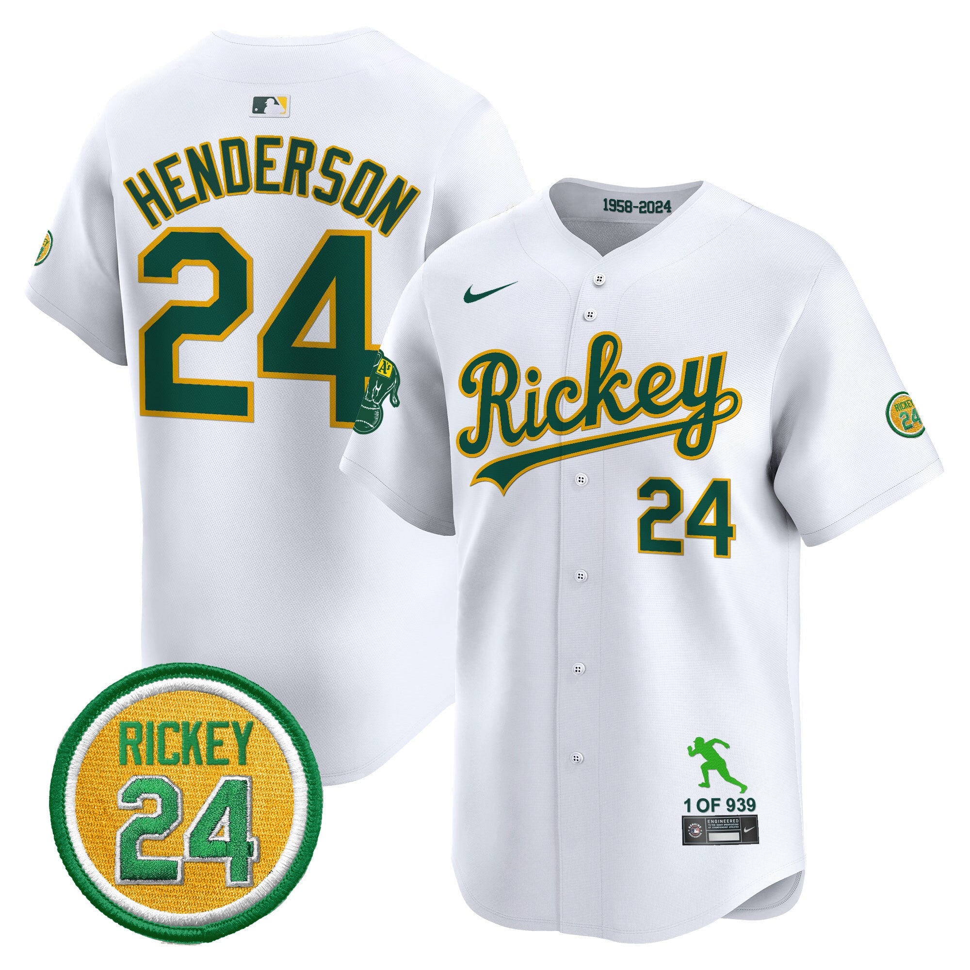Men’s Oakland Rickey Tribute style Vapor Premier Limited Jersey