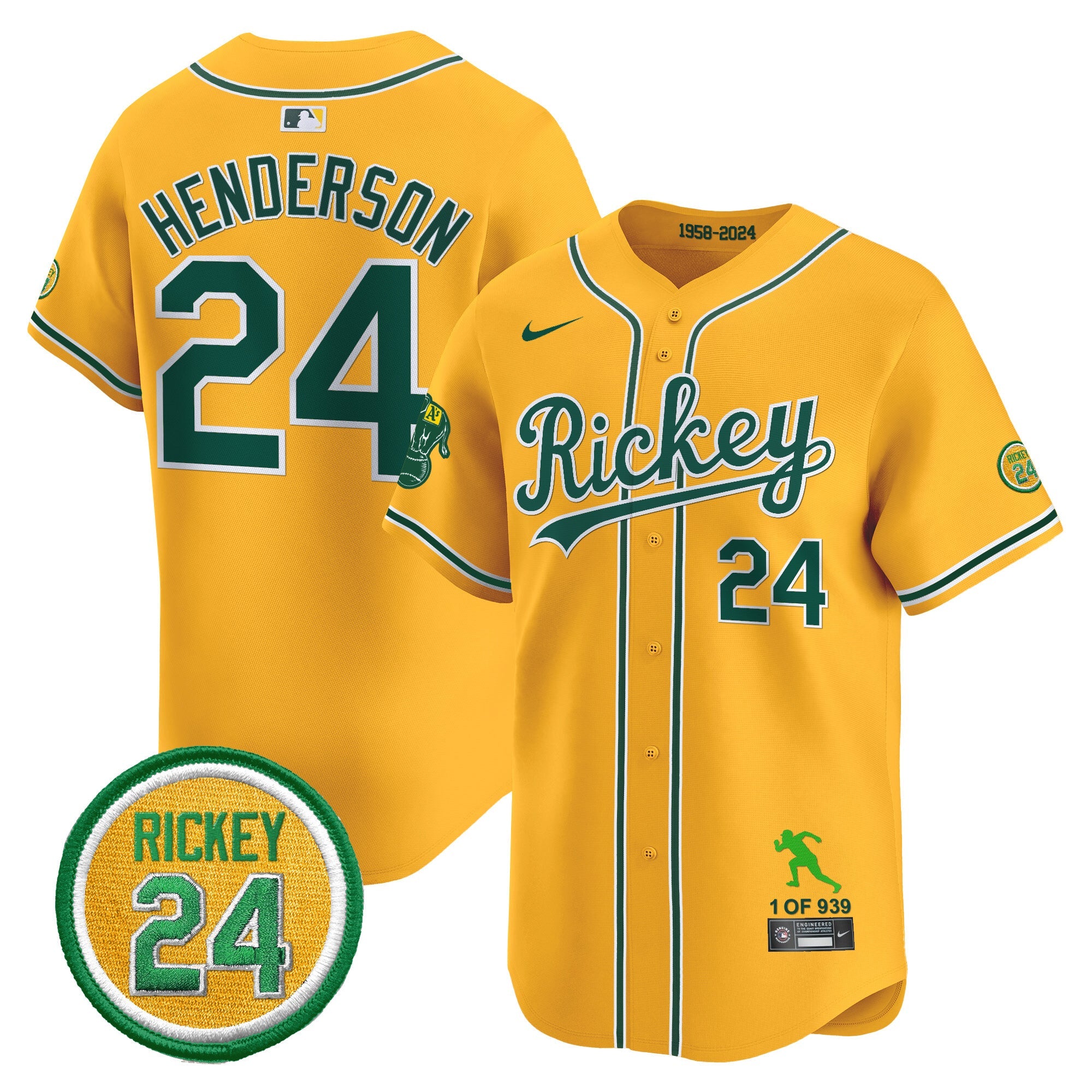 Men’s Oakland Rickey Tribute style Vapor Premier Limited Jersey