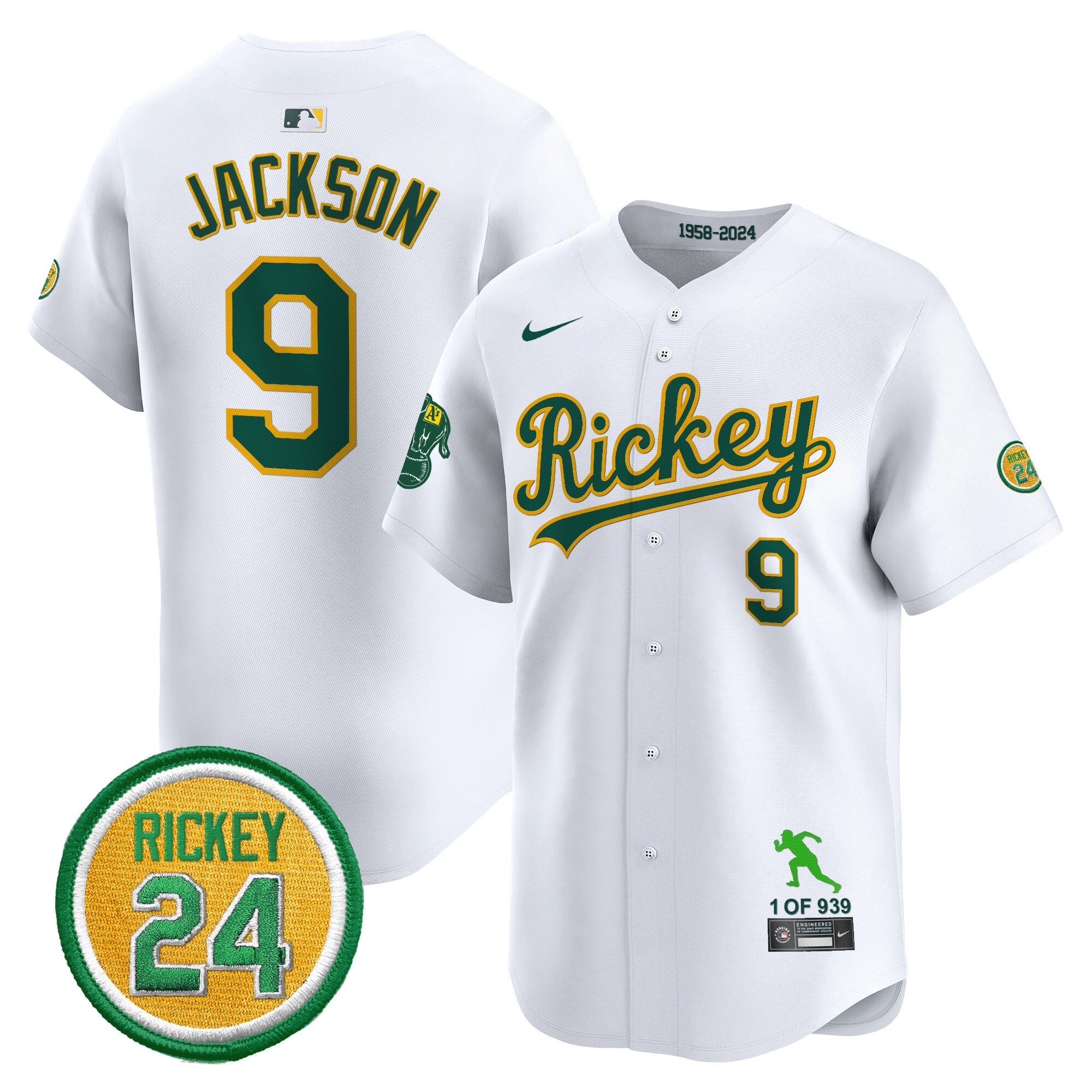 Men’s Oakland Rickey Tribute style Vapor Premier Limited Jersey