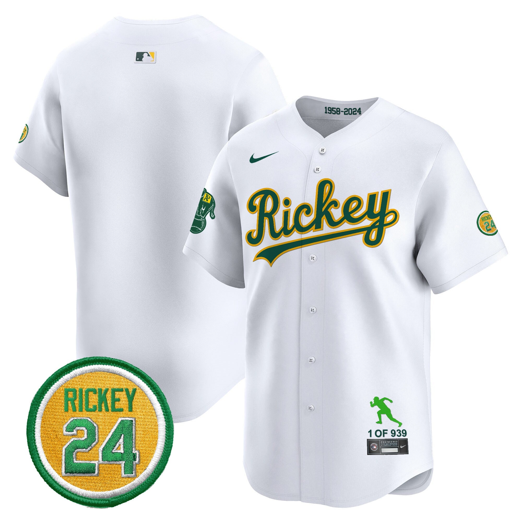 Men’s Oakland Rickey Tribute style Vapor Premier Limited Jersey