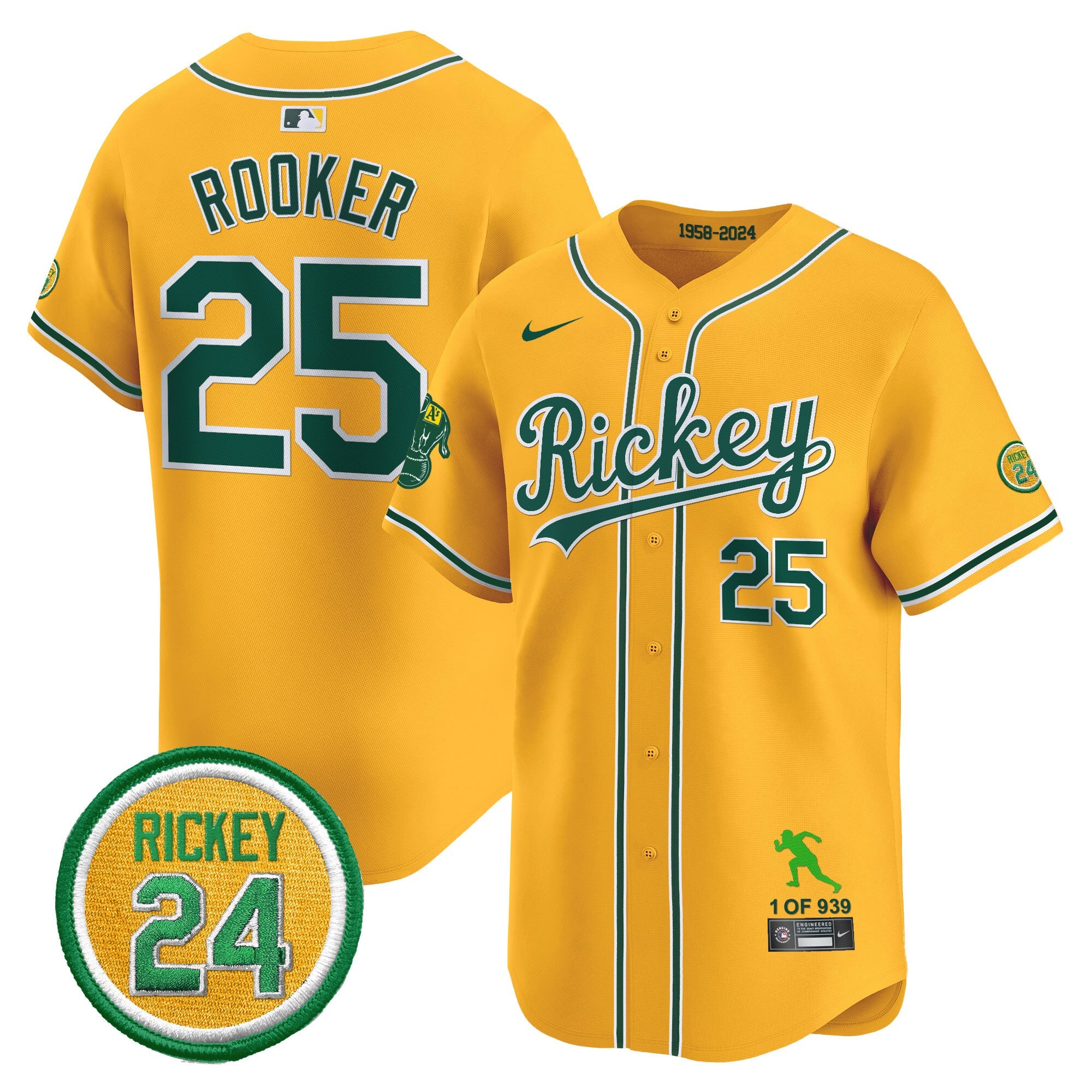 Men’s Oakland Rickey Tribute style Vapor Premier Limited Jersey