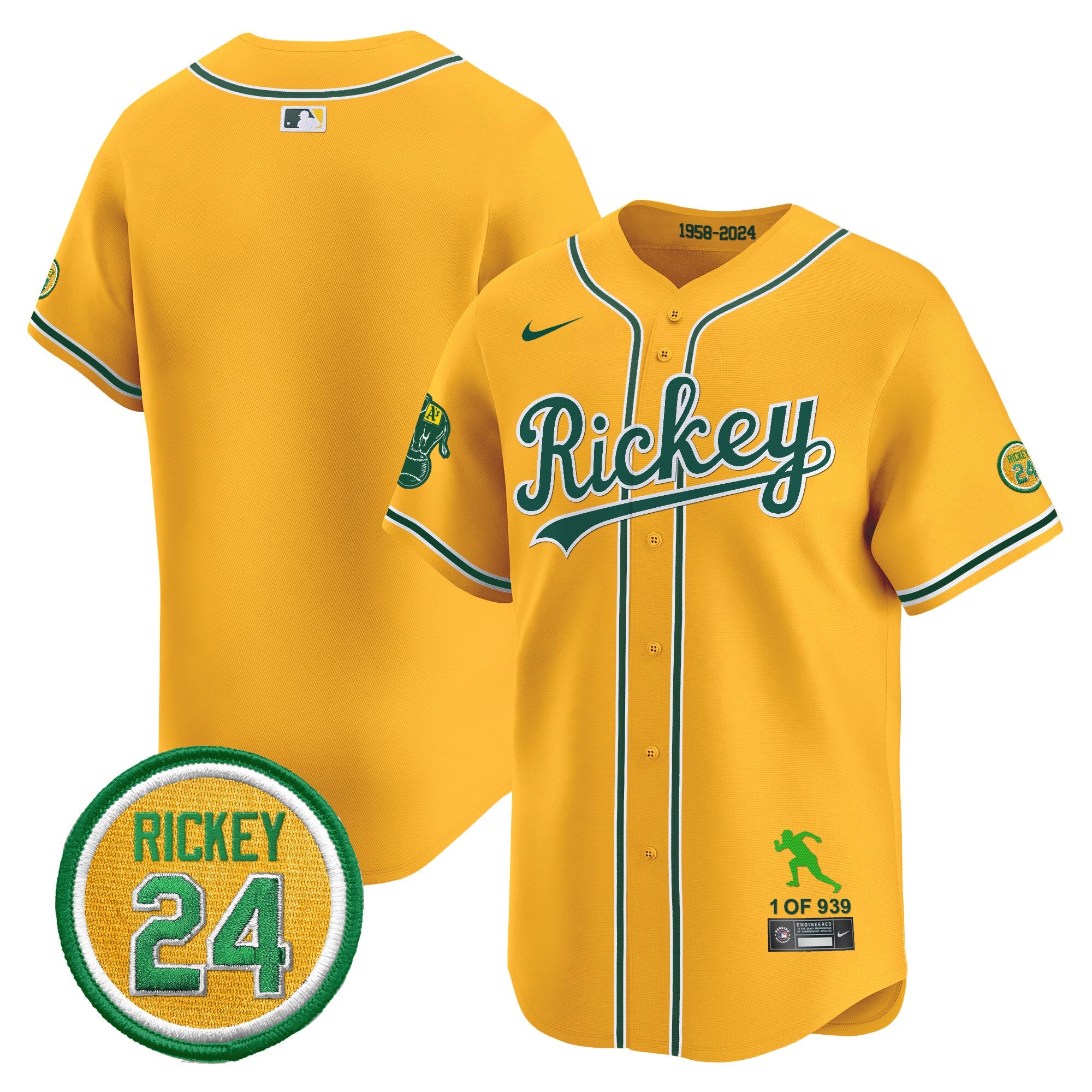 Men’s Oakland Rickey Tribute style Vapor Premier Limited Jersey