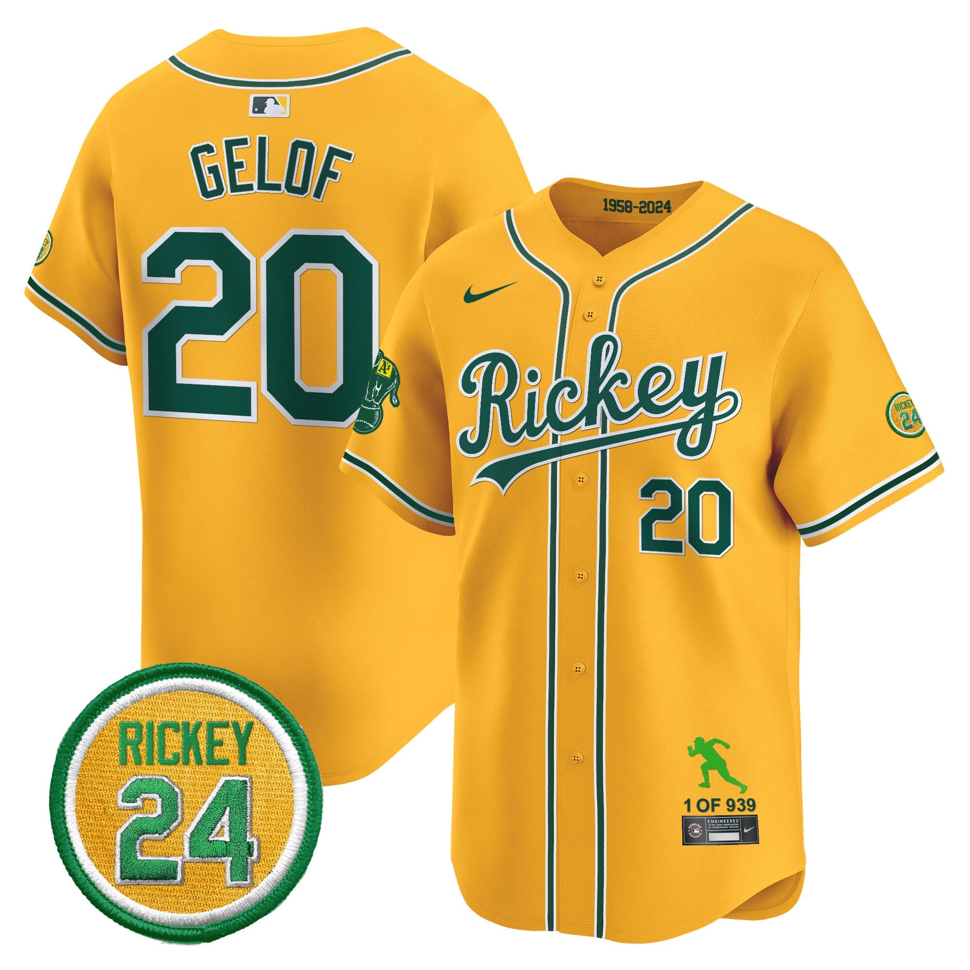 Men’s Oakland Rickey Tribute style Vapor Premier Limited Jersey