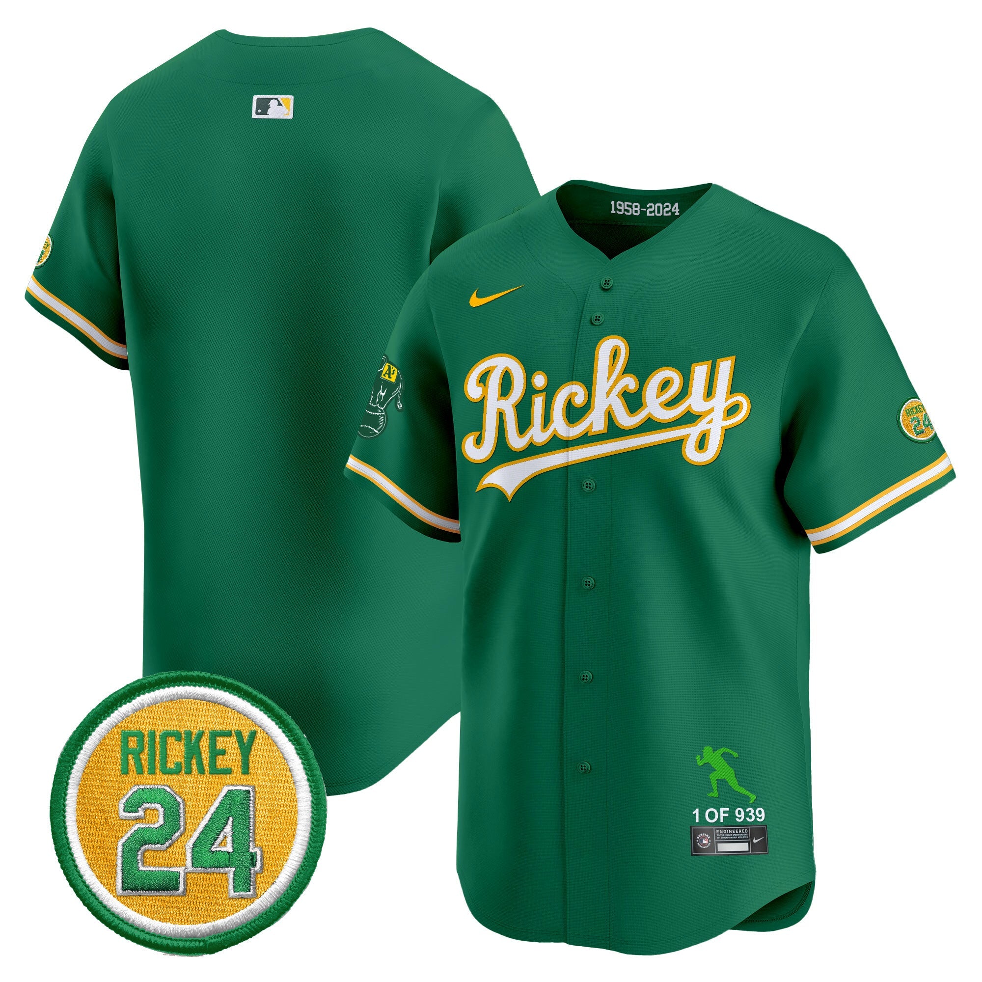 Men’s Oakland Rickey Tribute style Vapor Premier Limited Jersey