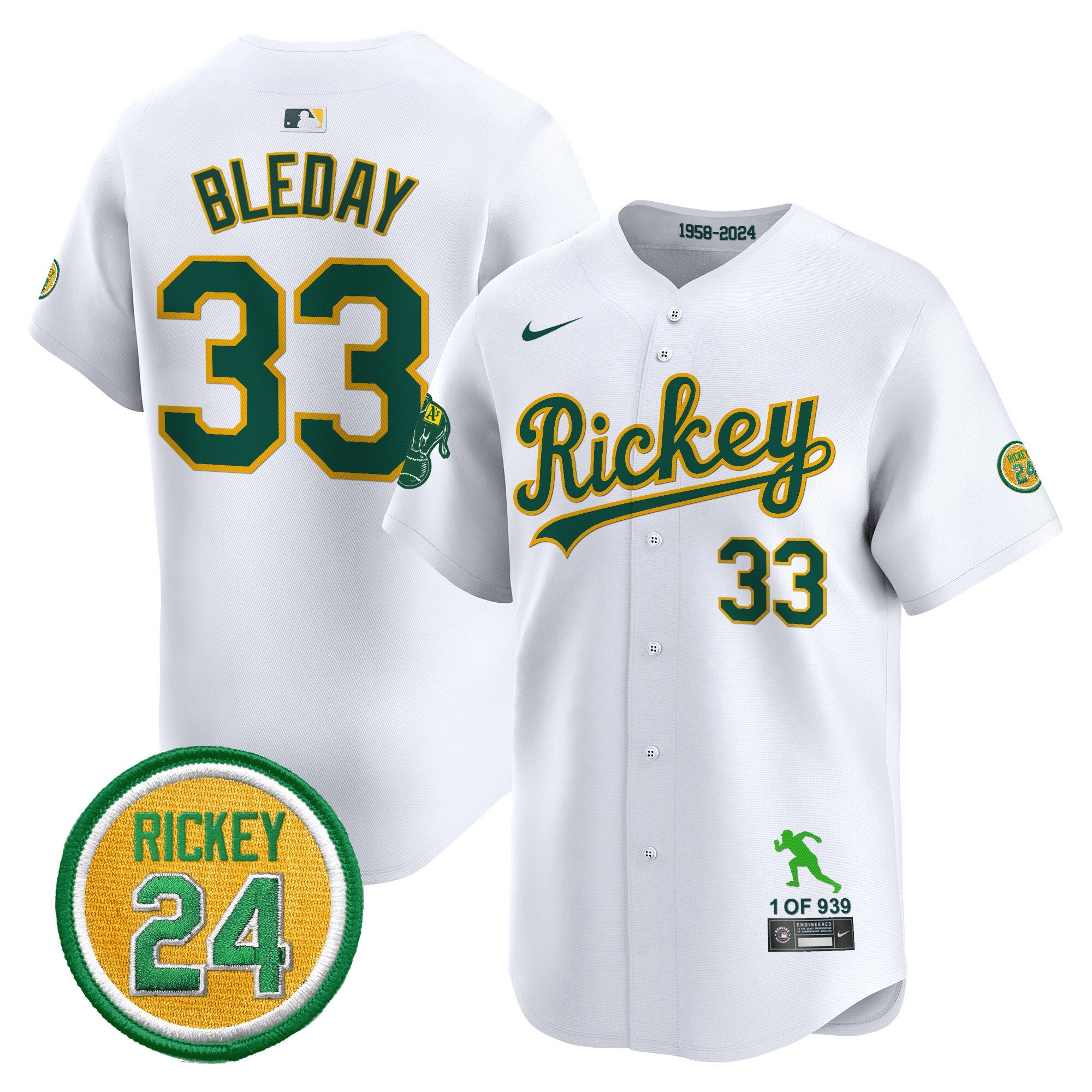 Men’s Oakland Rickey Tribute style Vapor Premier Limited Jersey