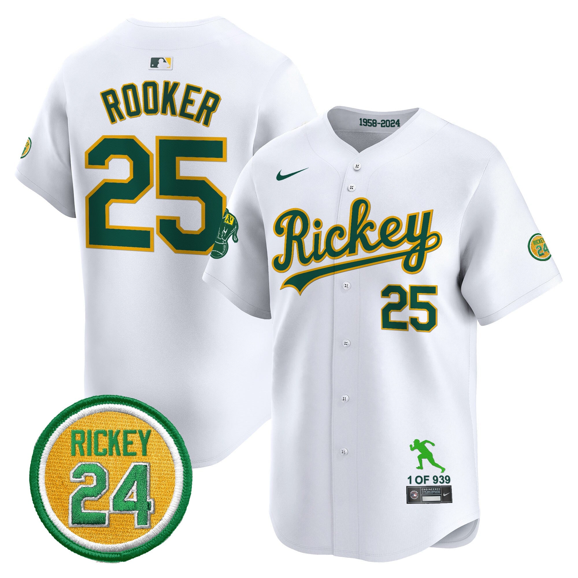 Men’s Oakland Rickey Tribute style Vapor Premier Limited Jersey