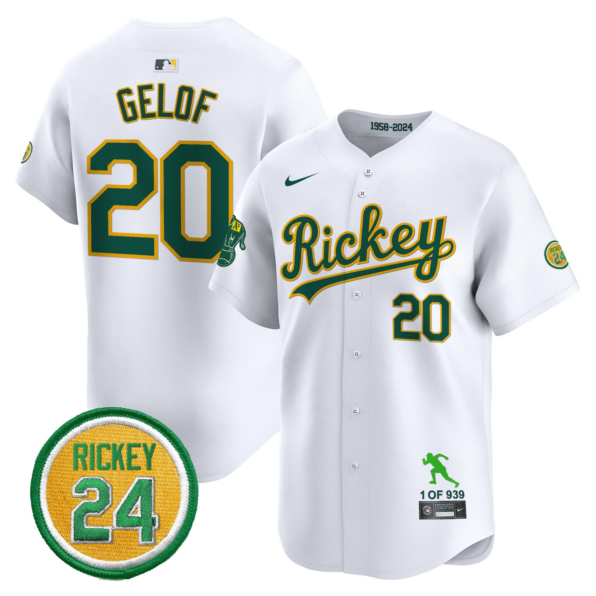 Men’s Oakland Rickey Tribute style Vapor Premier Limited Jersey