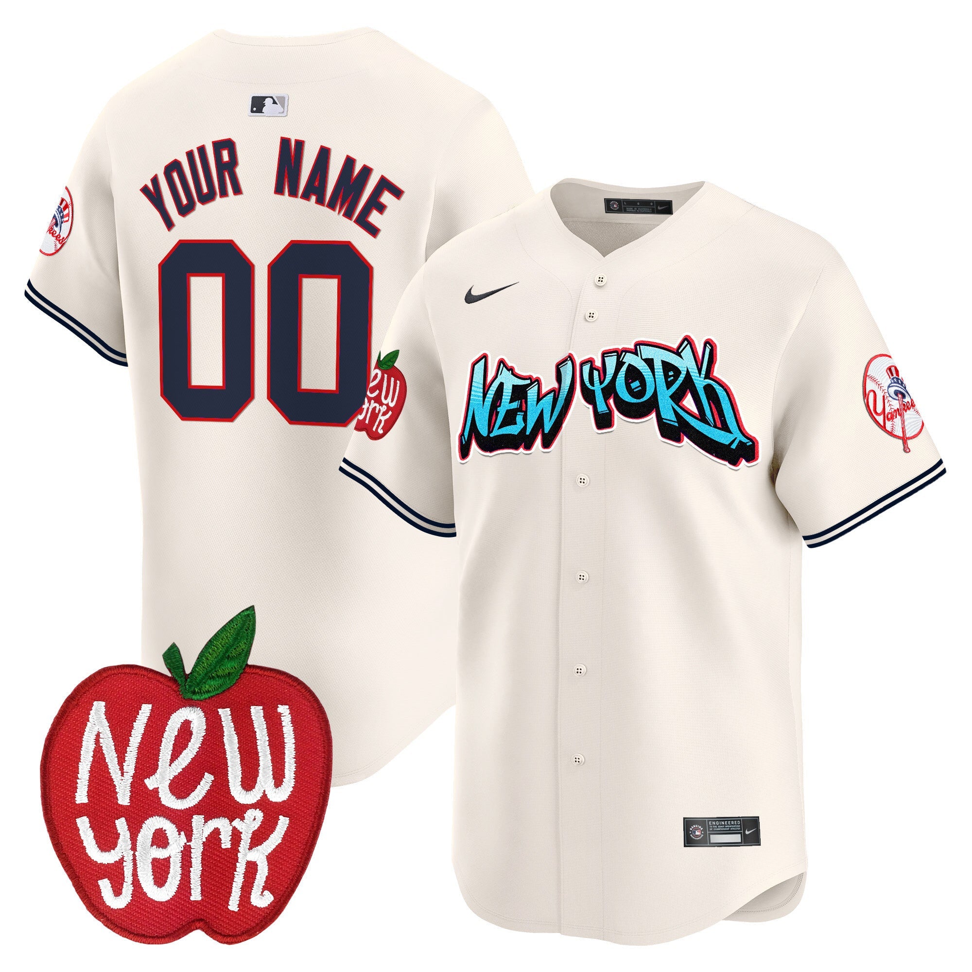 New York Apple Patch Vapor Premier Limited Custom Jersey