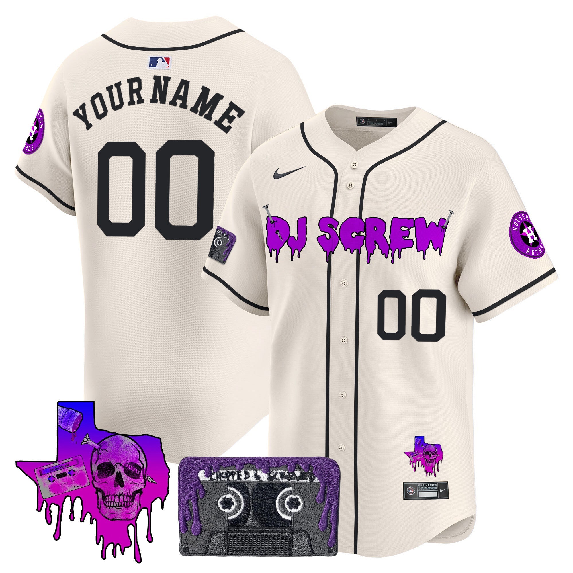 Houston DJ Screw Patch Vapor Premier Limited Custom Jersey V2