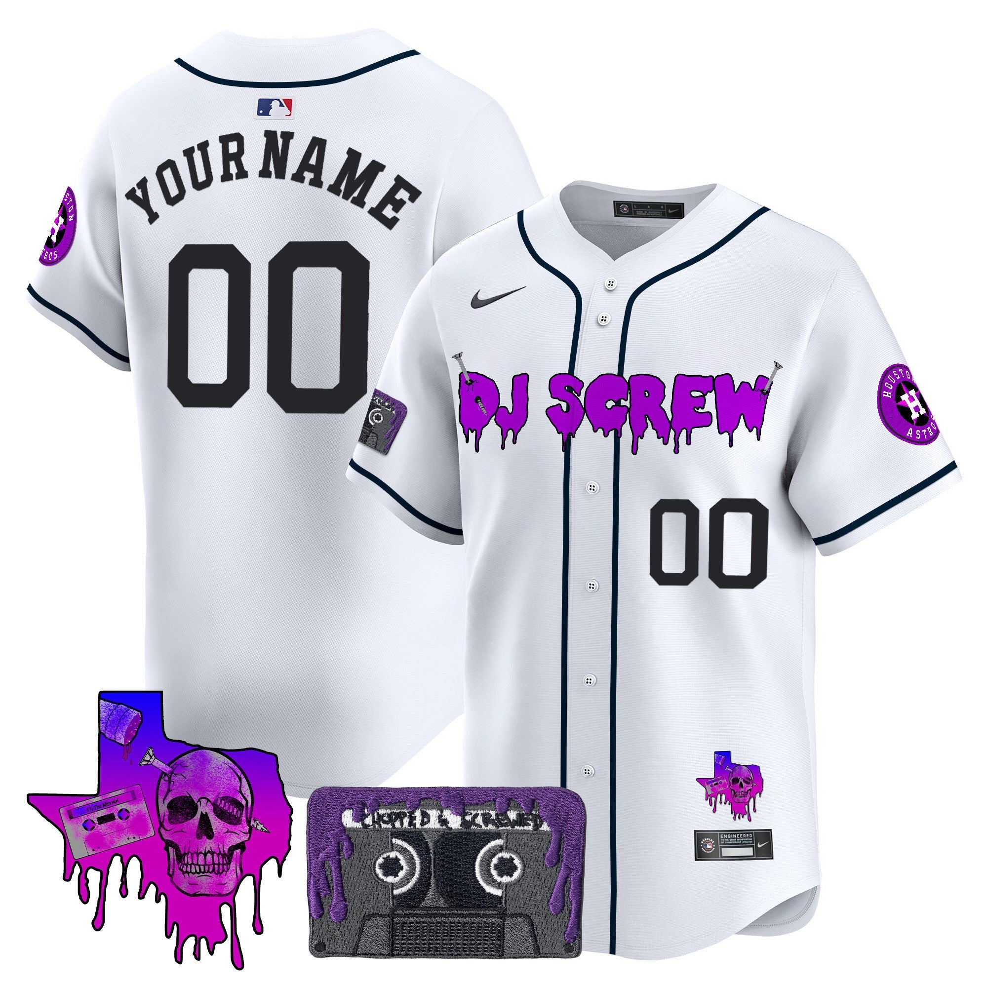 Houston DJ Screw Patch Vapor Premier Limited Custom Jersey V2