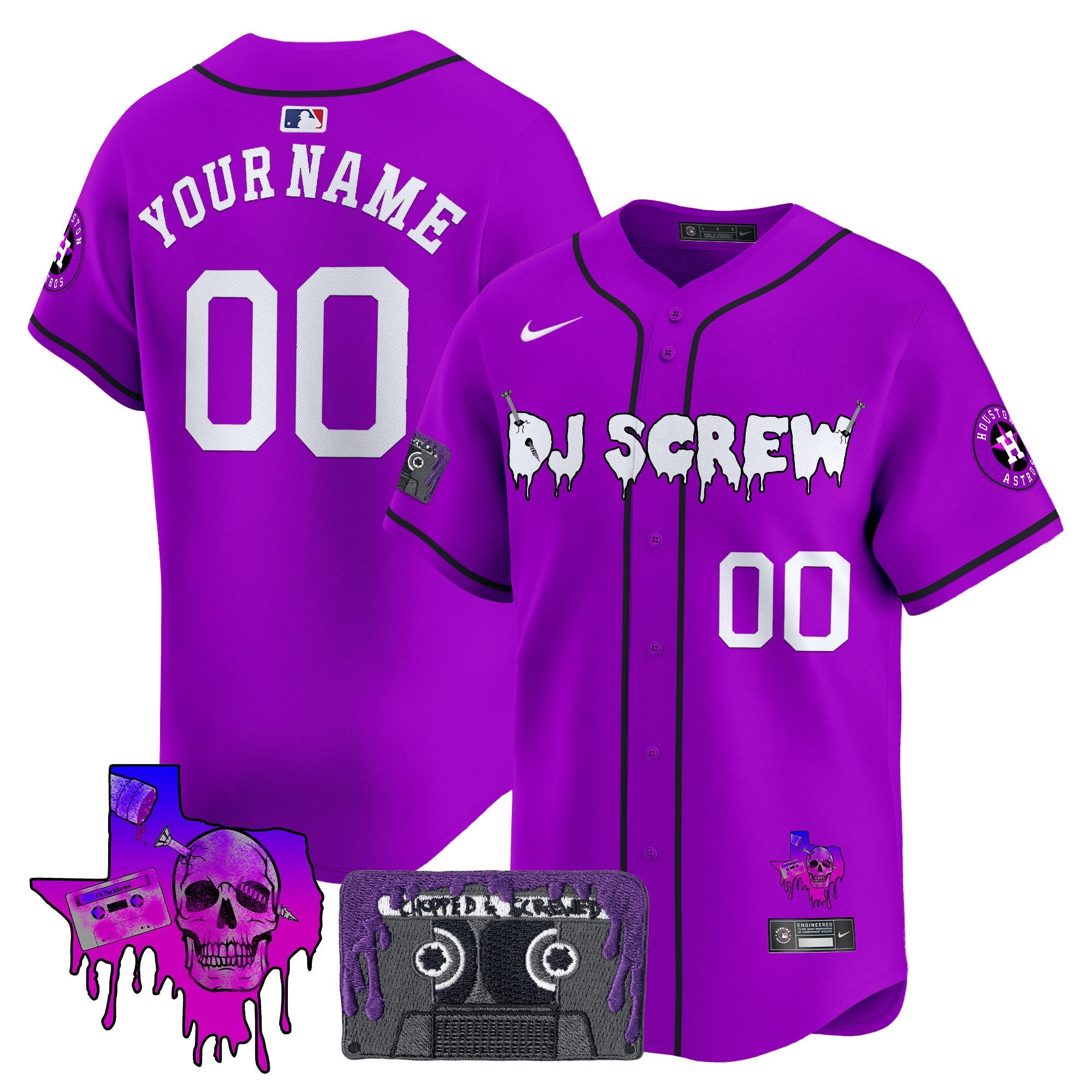 Houston DJ Screw Patch Vapor Premier Limited Custom Jersey V2