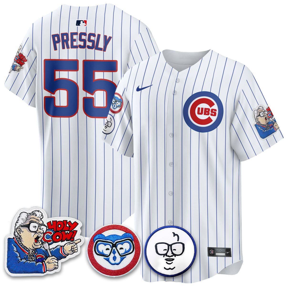 Men’s Chicago Harry Caray Holy Cow Patch Premier Limited Jersey