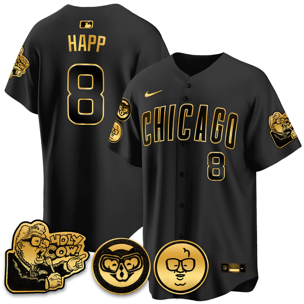 Men’s Chicago Harry Caray Holy Cow Patch Premier Limited Jersey