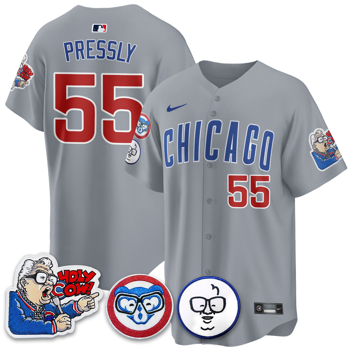 Men’s Chicago Harry Caray Holy Cow Patch Premier Limited Jersey