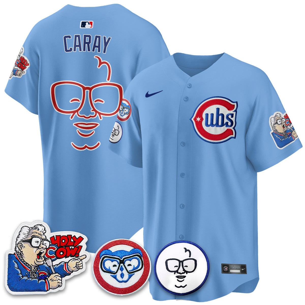 Men’s Chicago Harry Caray Holy Cow Patch Premier Limited Jersey