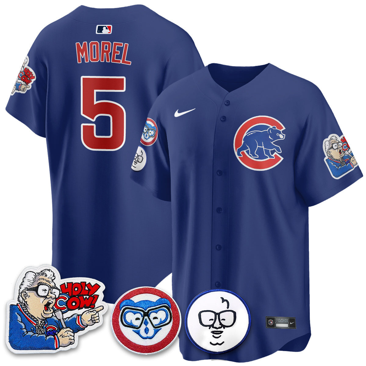 Men’s Chicago Harry Caray Holy Cow Patch Premier Limited Jersey