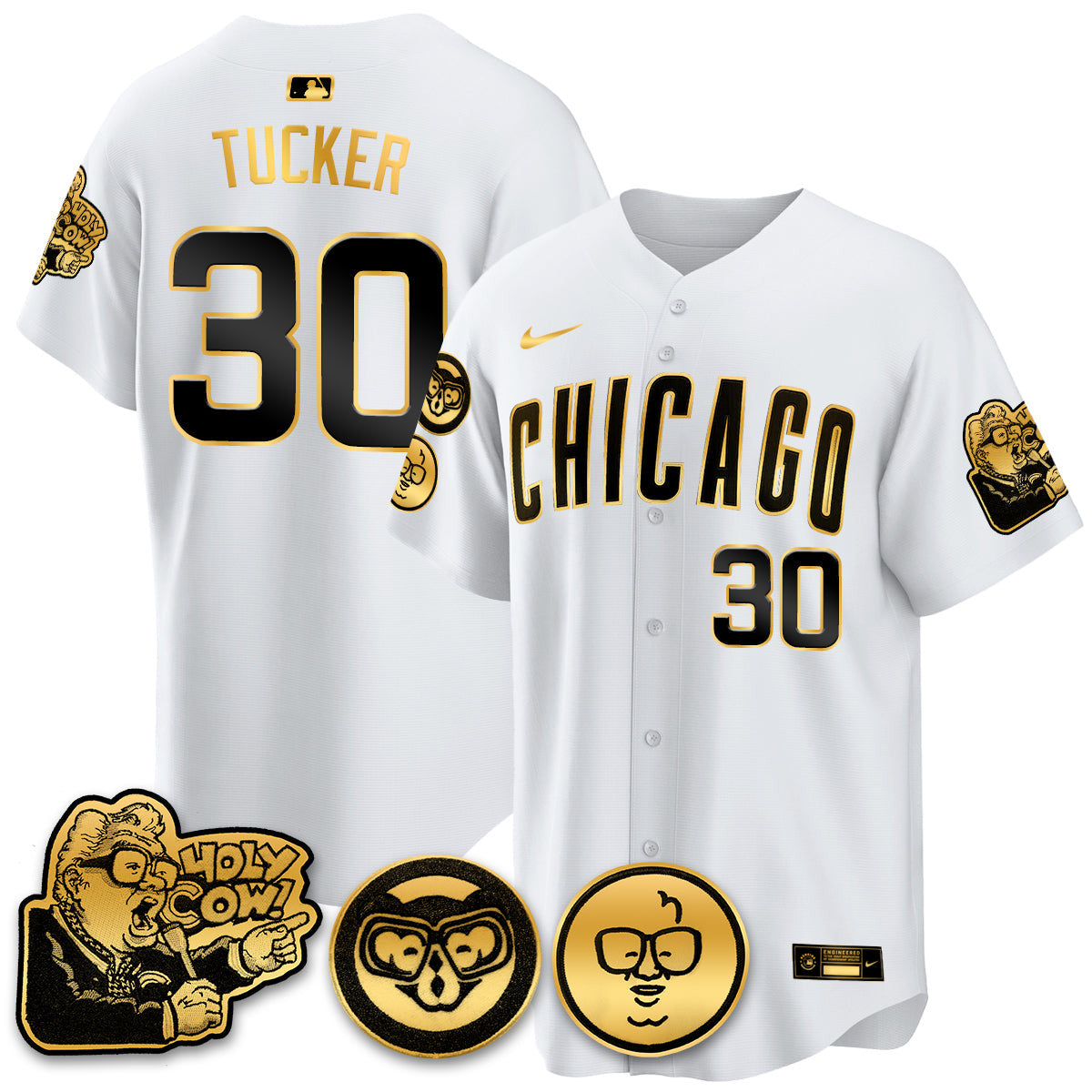 Men’s Chicago Harry Caray Holy Cow Patch Premier Limited Jersey