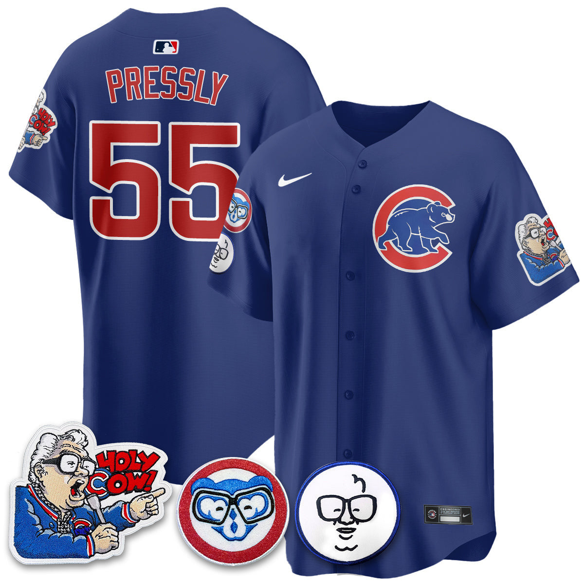 Men’s Chicago Harry Caray Holy Cow Patch Premier Limited Jersey