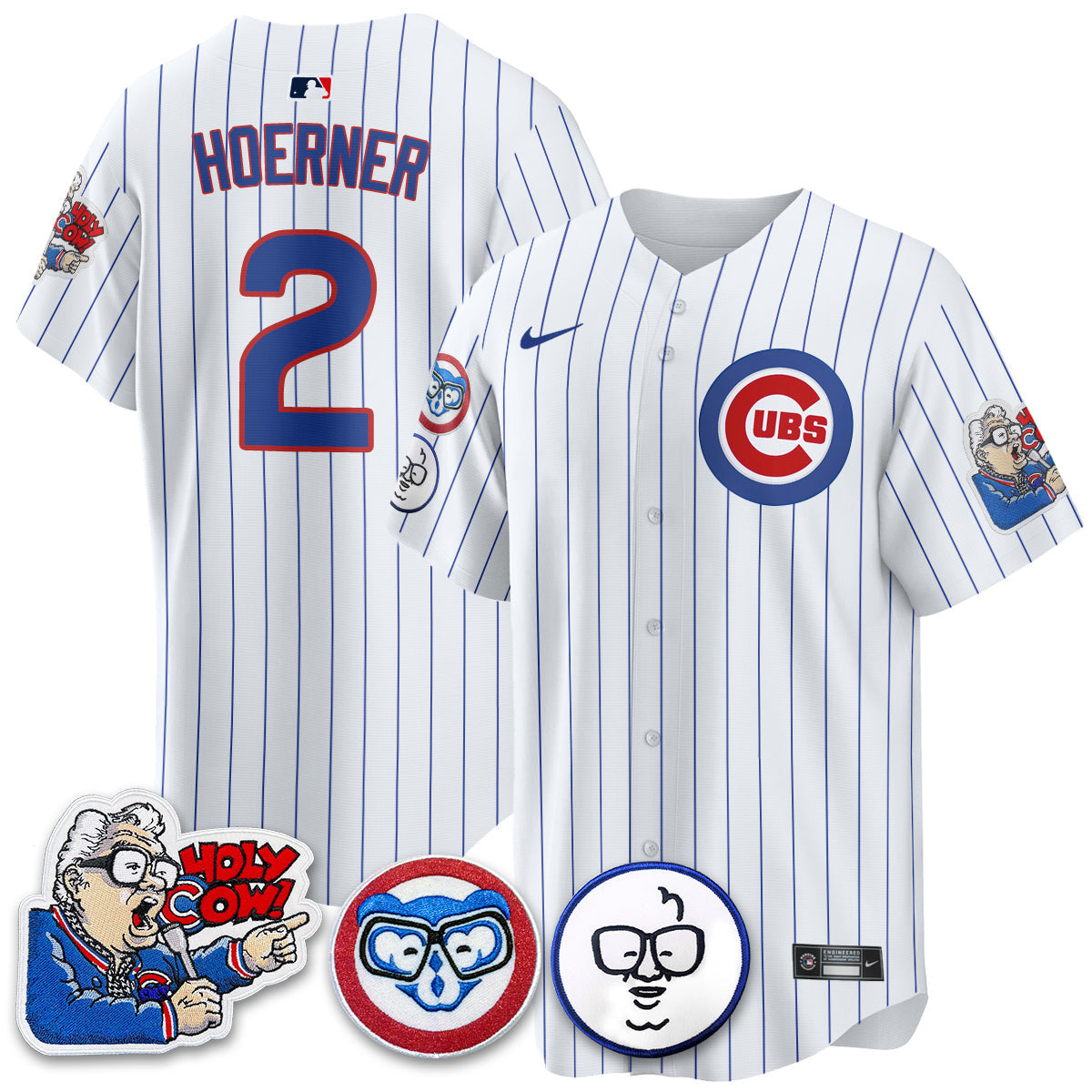 Men’s Chicago Harry Caray Holy Cow Patch Premier Limited Jersey
