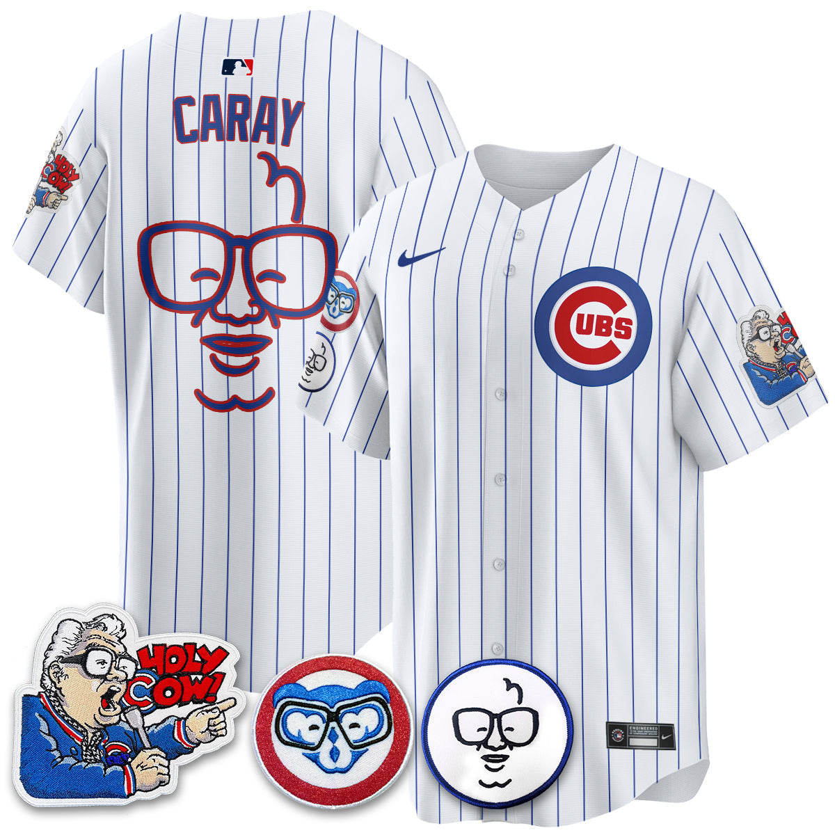 Men’s Chicago Harry Caray Holy Cow Patch Premier Limited Jersey