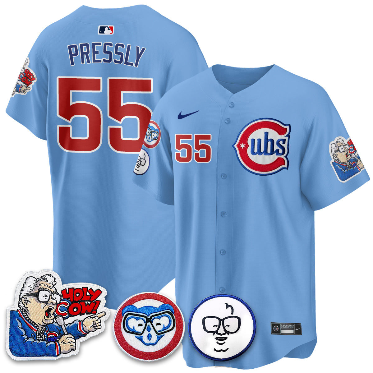Men’s Chicago Harry Caray Holy Cow Patch Premier Limited Jersey