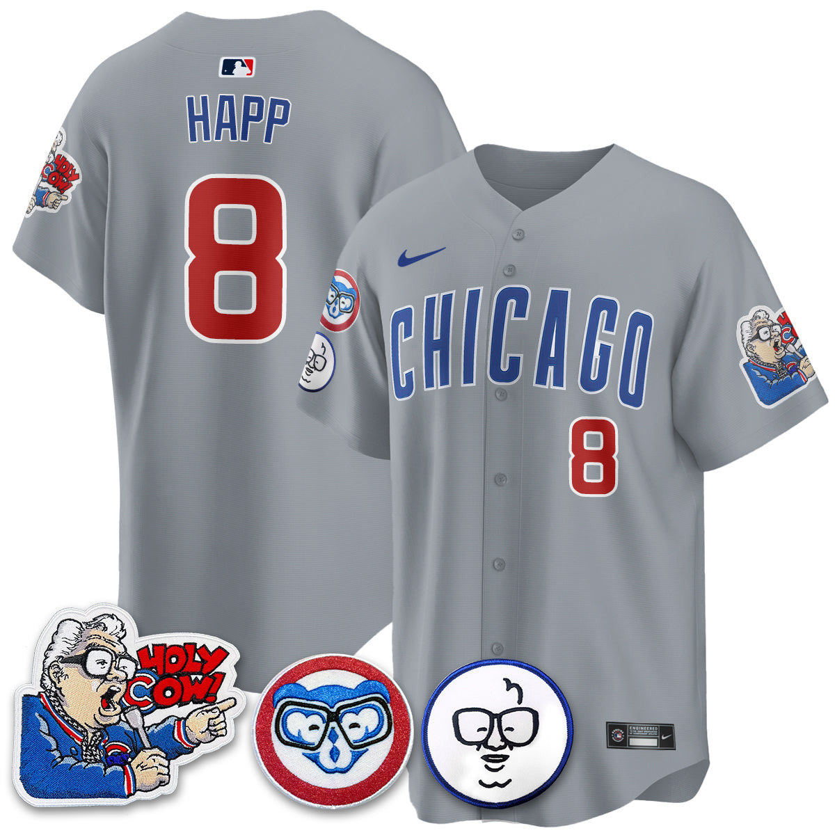 Men’s Chicago Harry Caray Holy Cow Patch Premier Limited Jersey