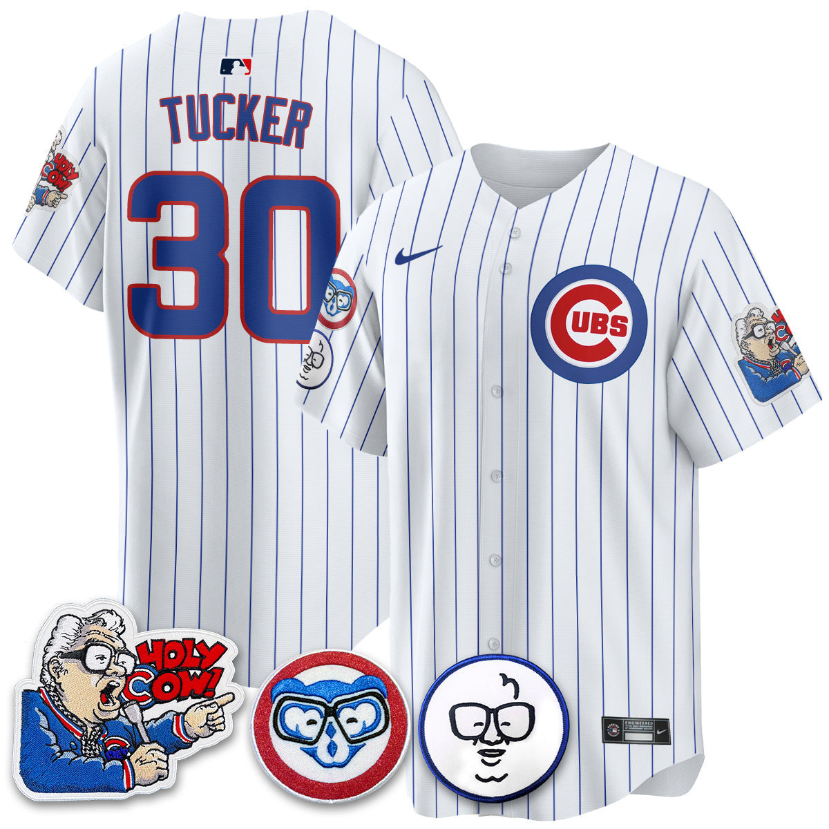 Men’s Chicago Harry Caray Holy Cow Patch Premier Limited Jersey