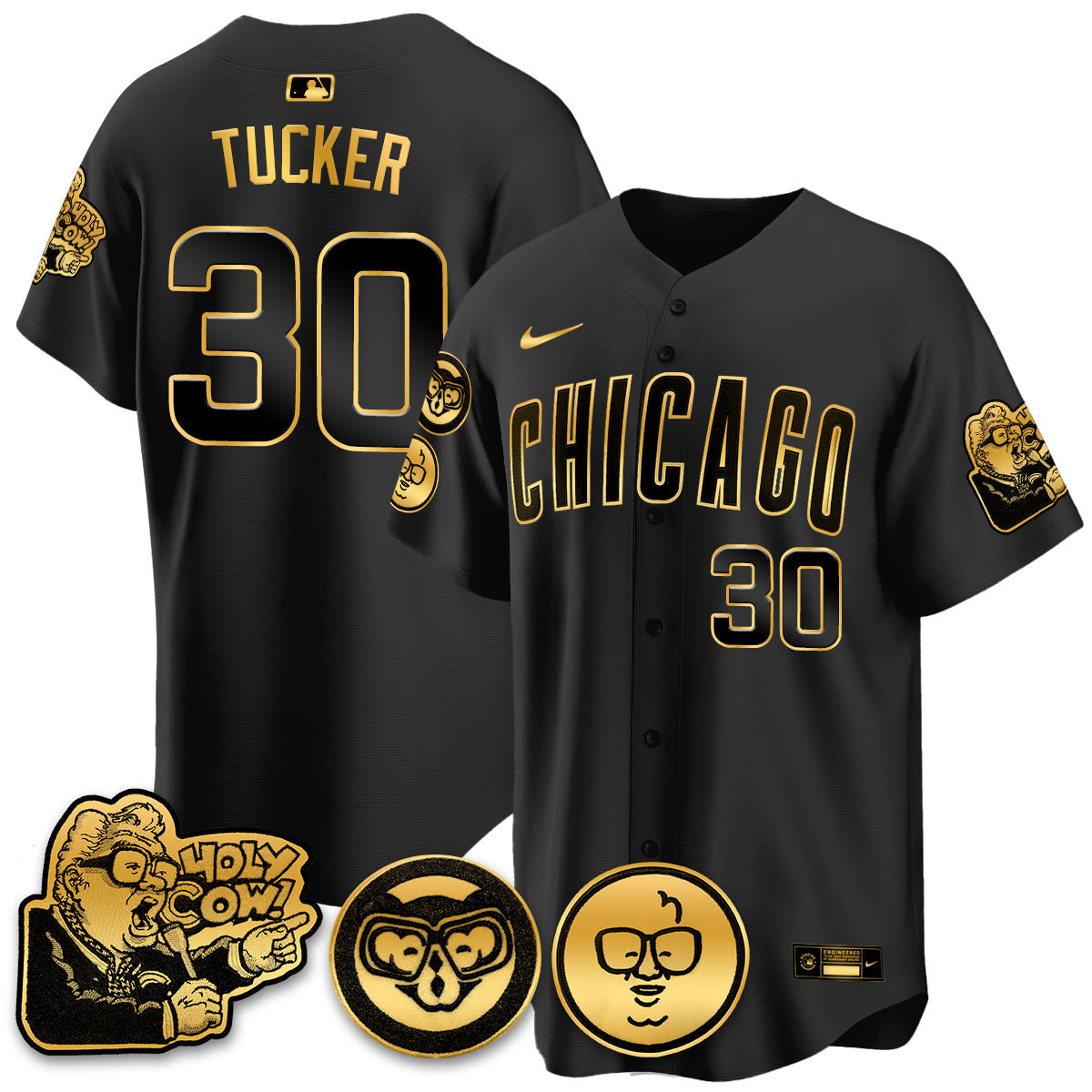 Men’s Chicago Harry Caray Holy Cow Patch Premier Limited Jersey