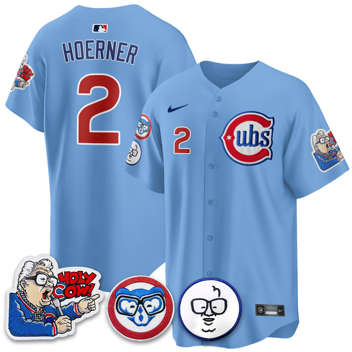 Men’s Chicago Harry Caray Holy Cow Patch Premier Limited Jersey